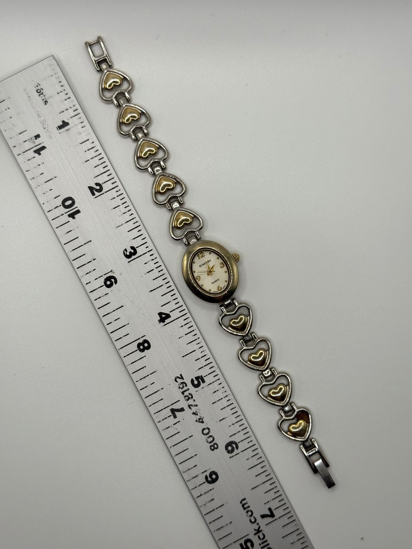 working two tone heart band watch