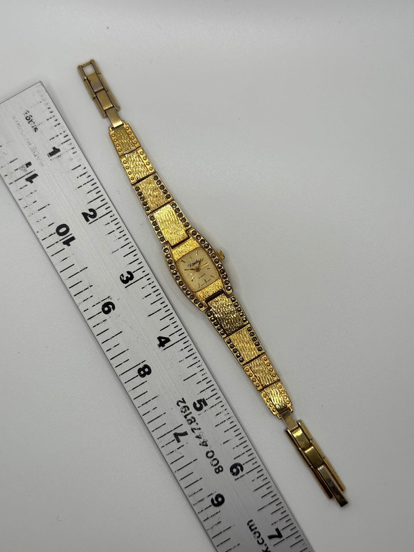 working gold tone marcasite watch