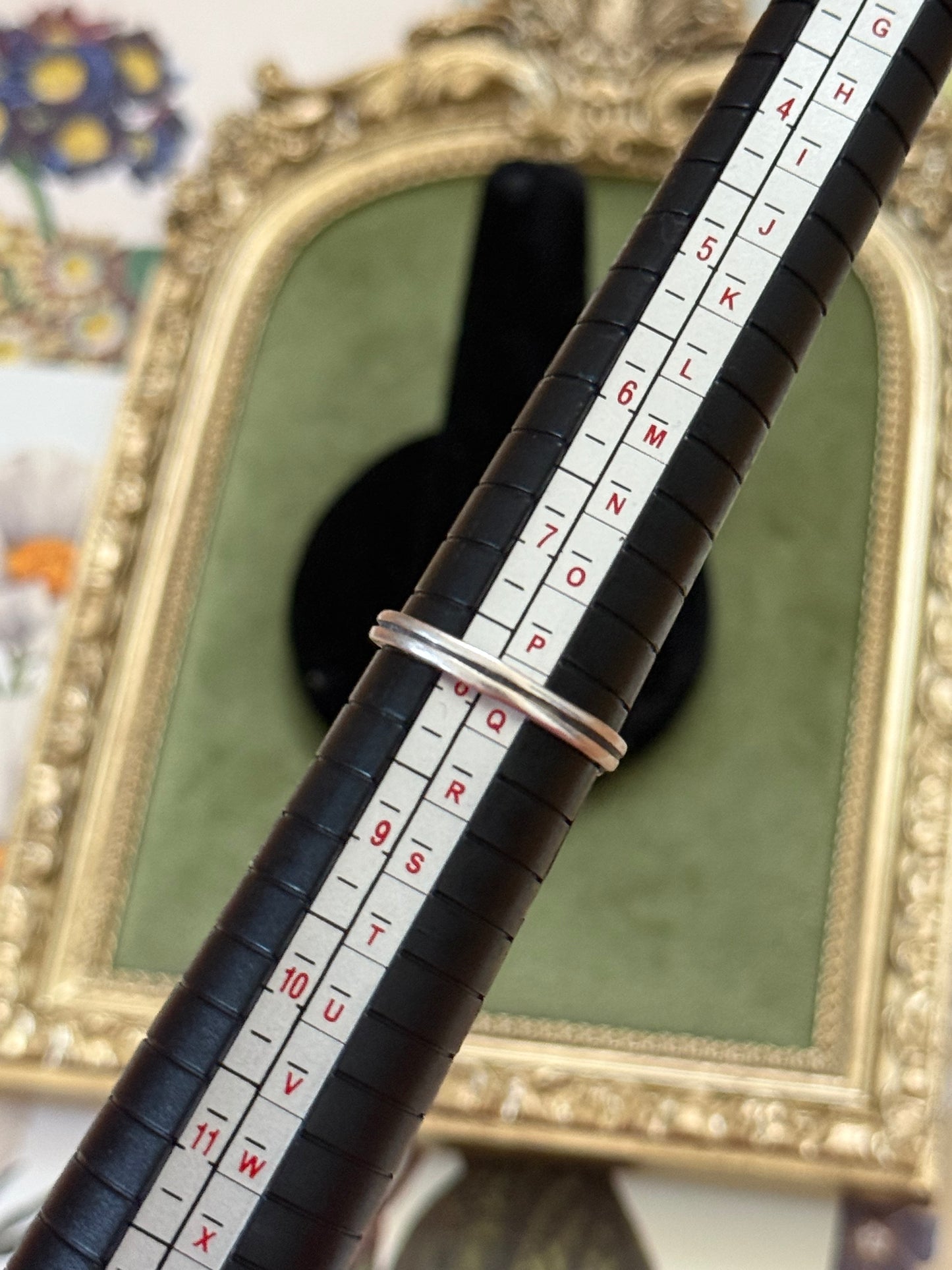 Vintage Sterling Silver Abalone Inlay Ring Size 8