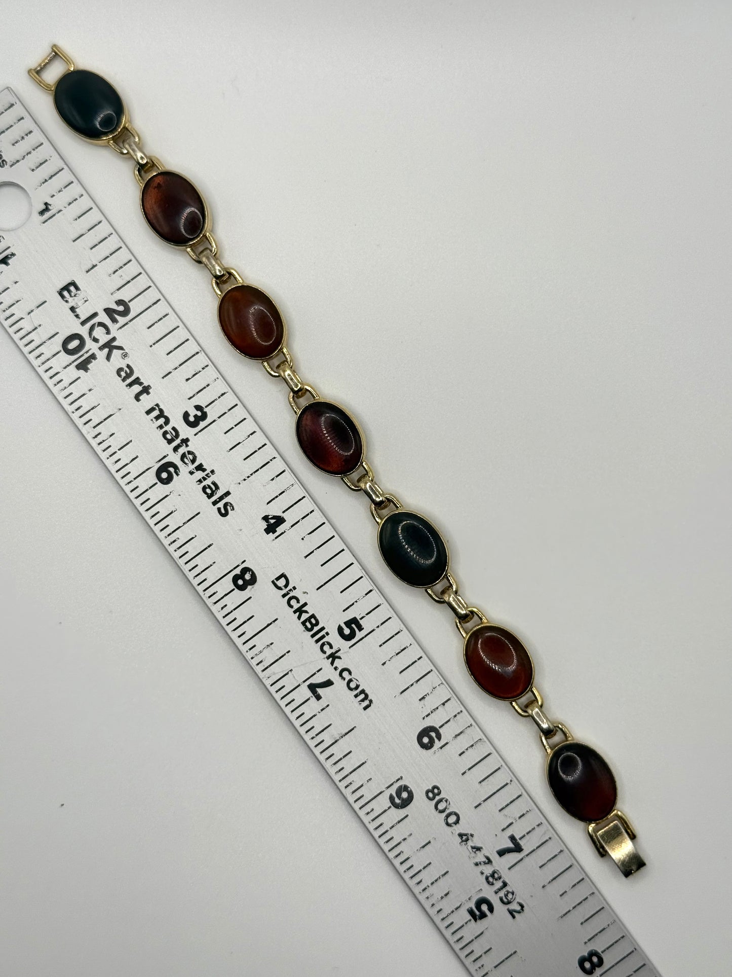 gold tone brown gemstone bracelet