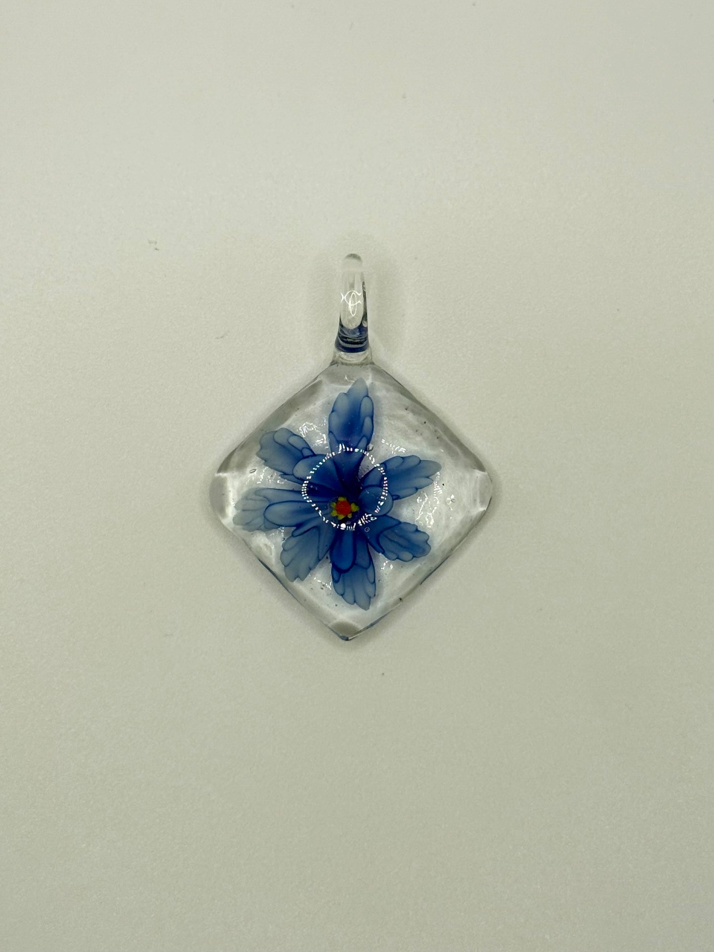 brown glass floral pendant
