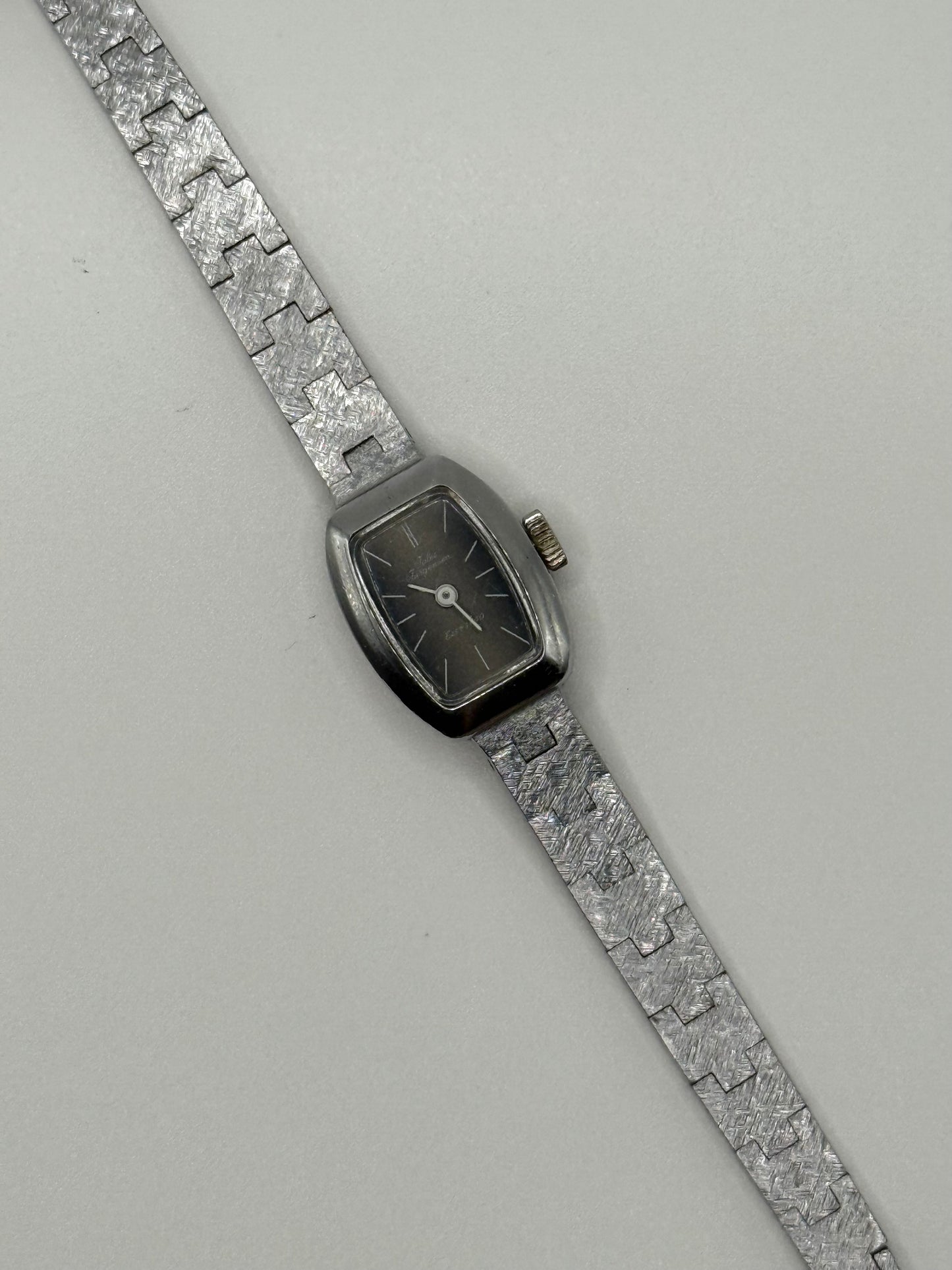 working silver tone wind up jules jurgensen watch