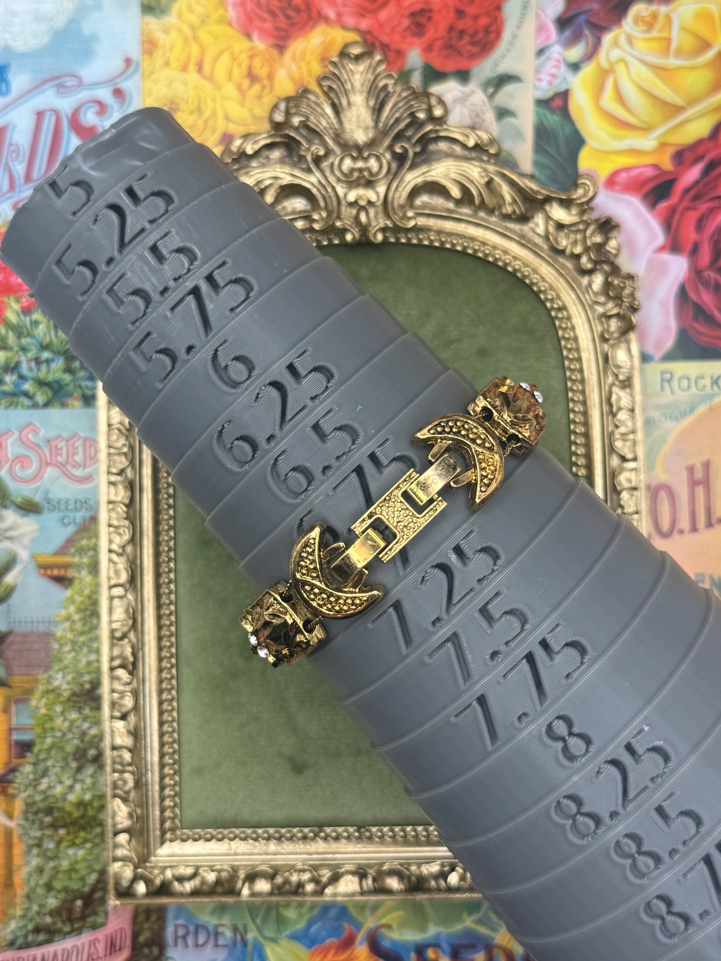 Working Vintage Gold Tone Slide Charm Watch 7”