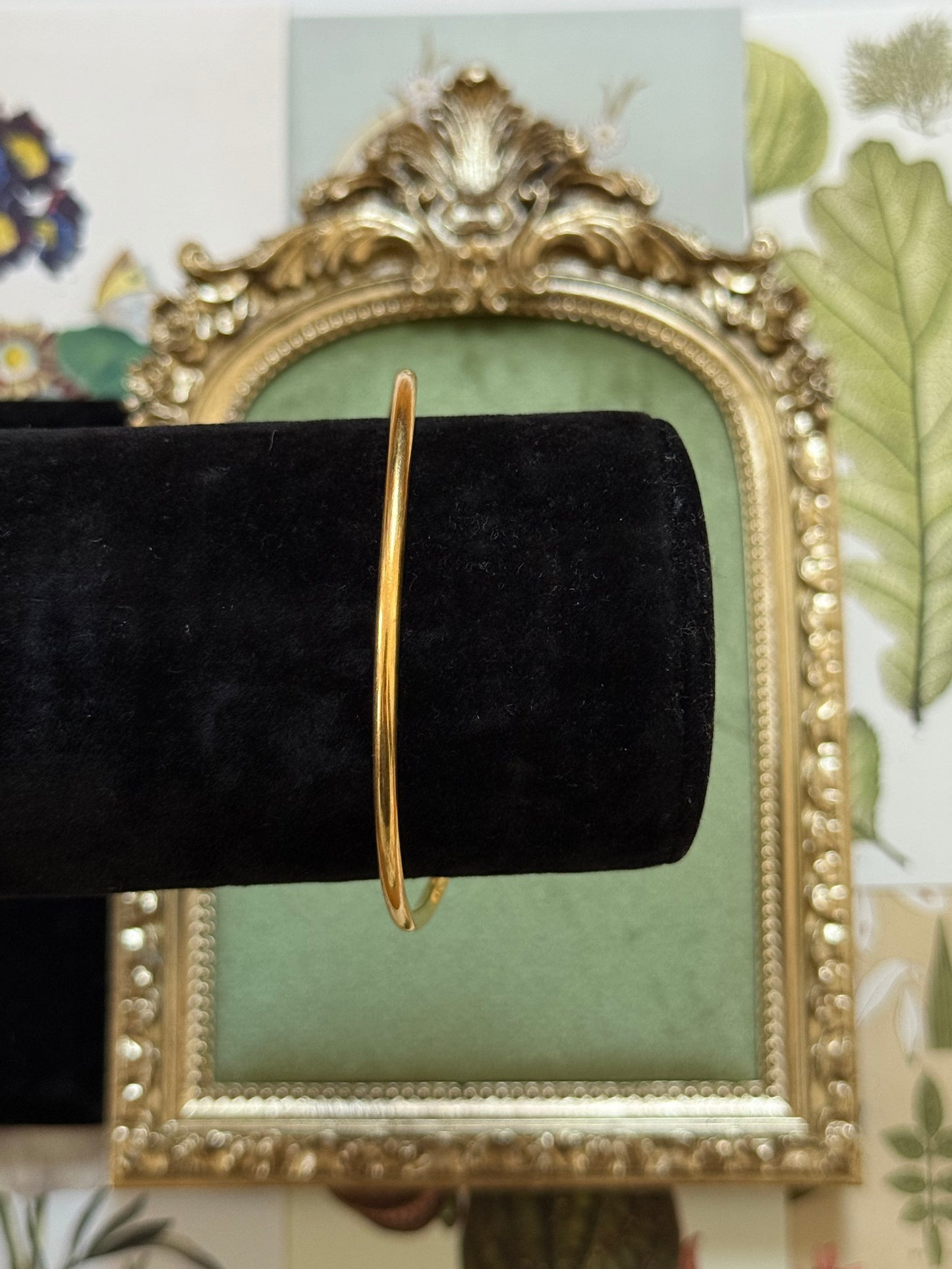 Vintage Gold Tone Cloisonne Adjustable Bangle