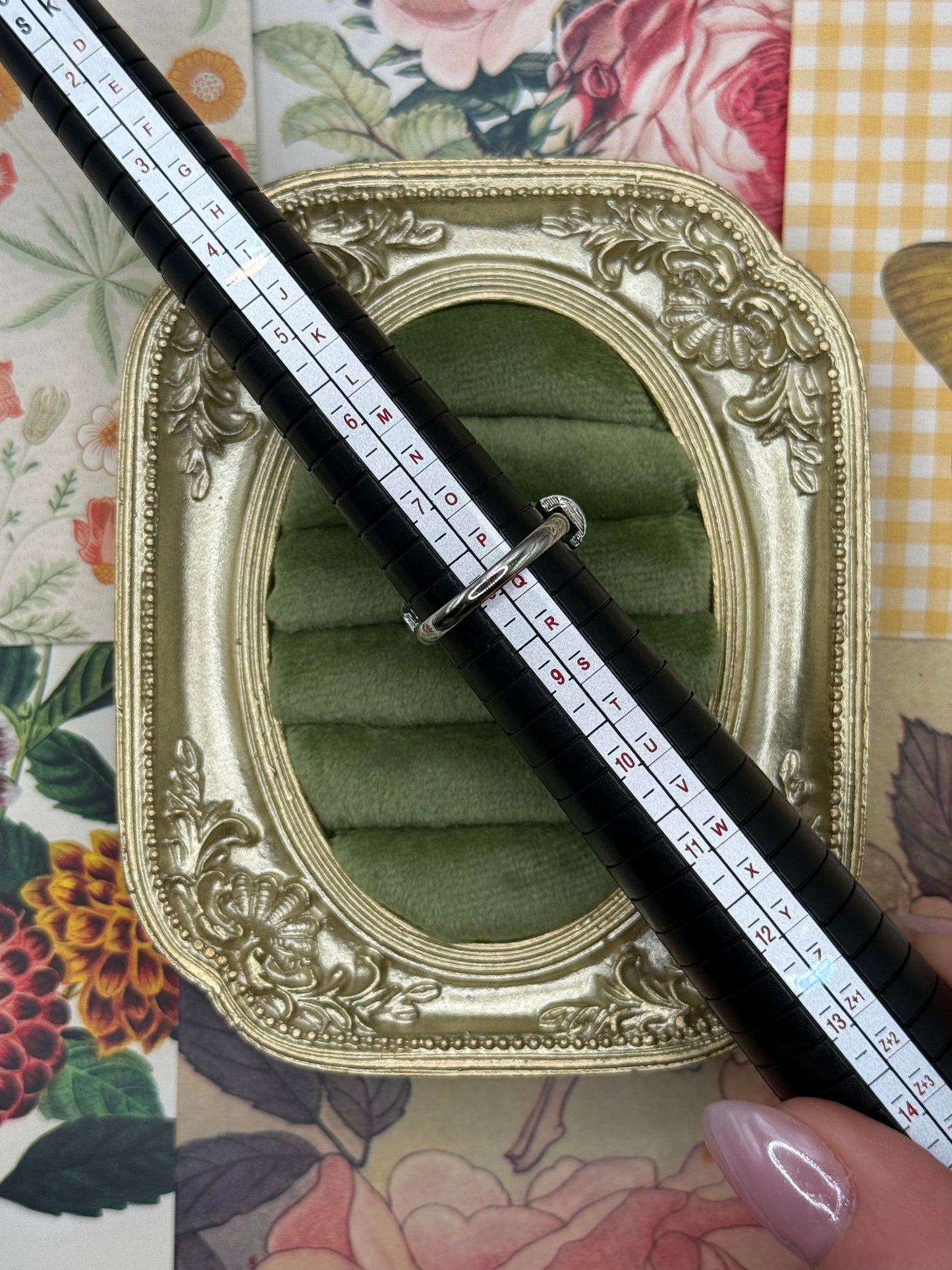 Vintage Silver Tone Bamboo Style Ring Size 8