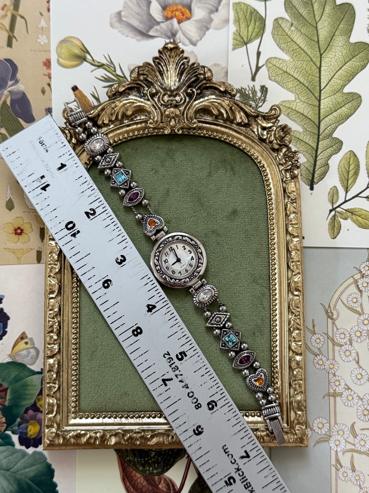 Working Vintage Silver Tone Slide Charm Watch