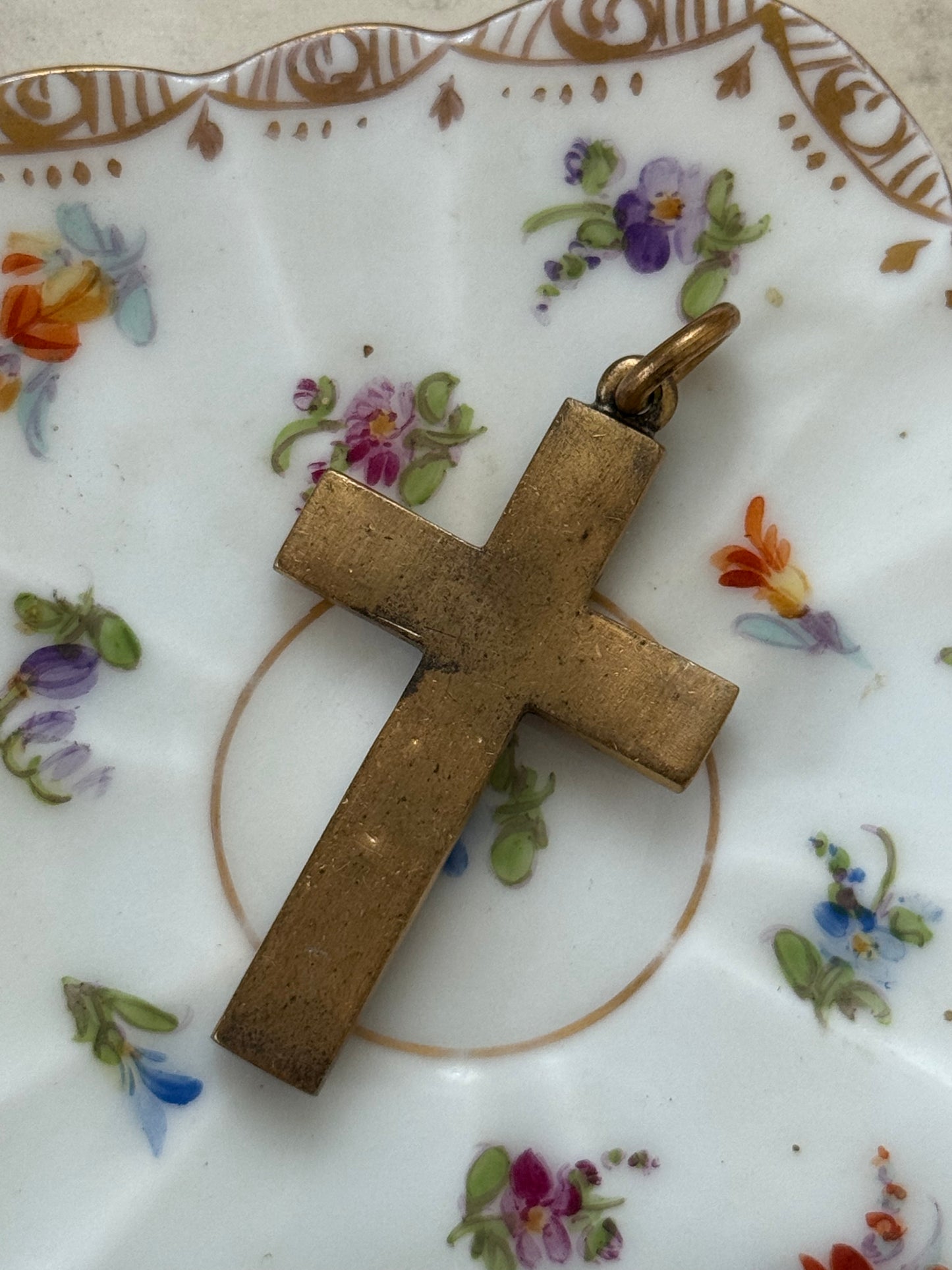 bronze tone cross pendant