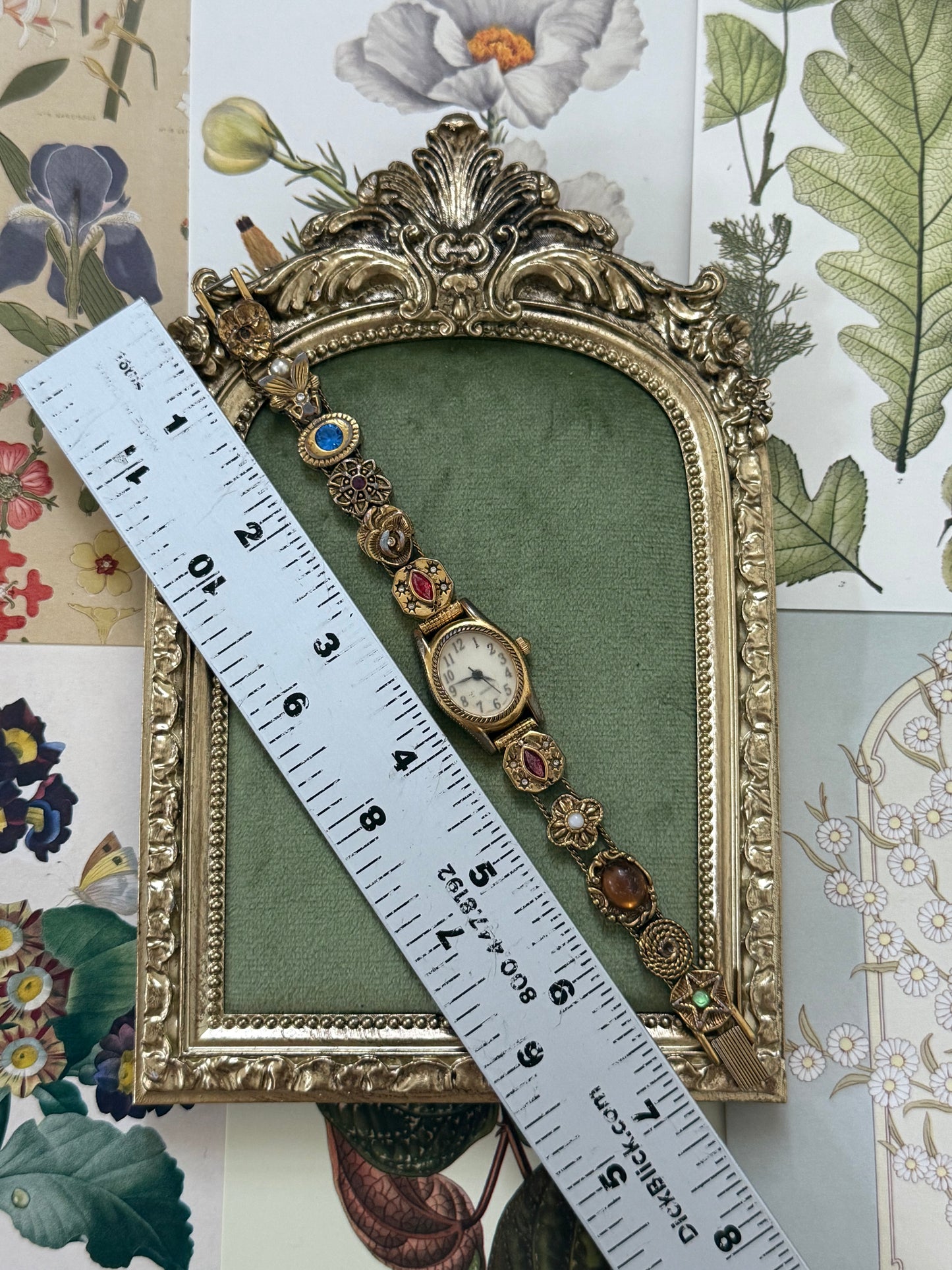 Working Vintage Gold Tone Avon Gemstone Watch