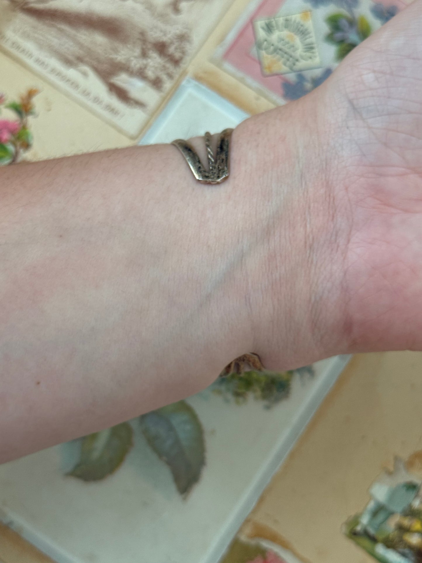 silver tone abalone beach cuff bracelet