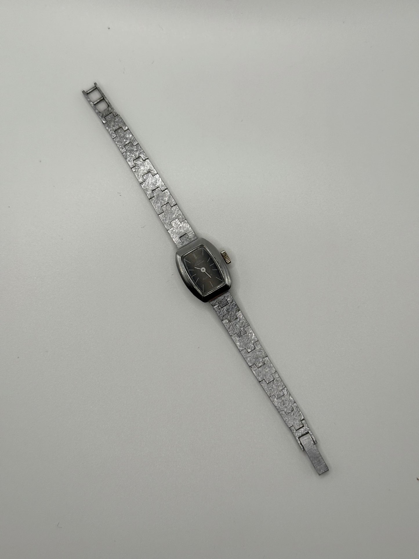 working silver tone wind up jules jurgensen watch