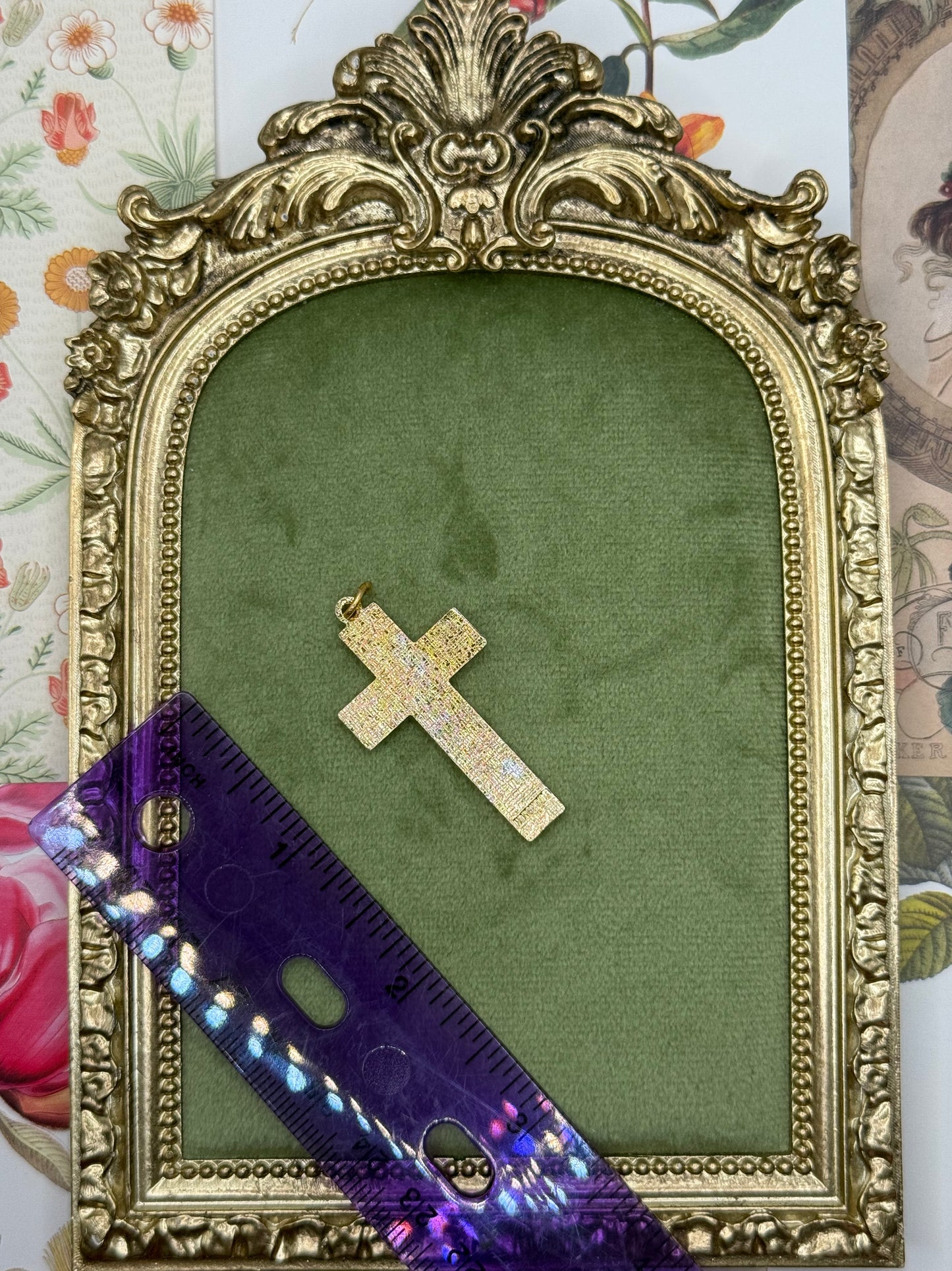 Vintage Gold Tone Cross Pendant