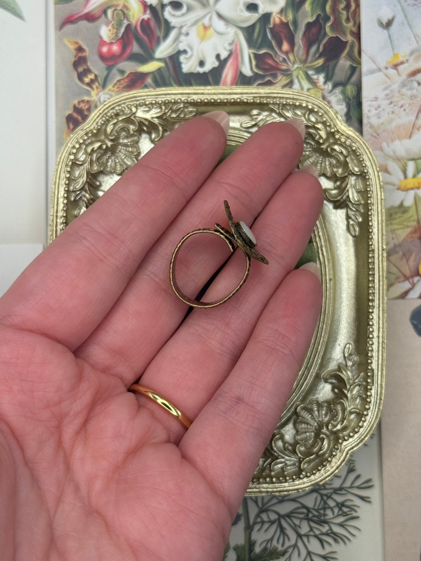 Vintage 1960-70s Adjustable Old Stock Ring Size 6.5