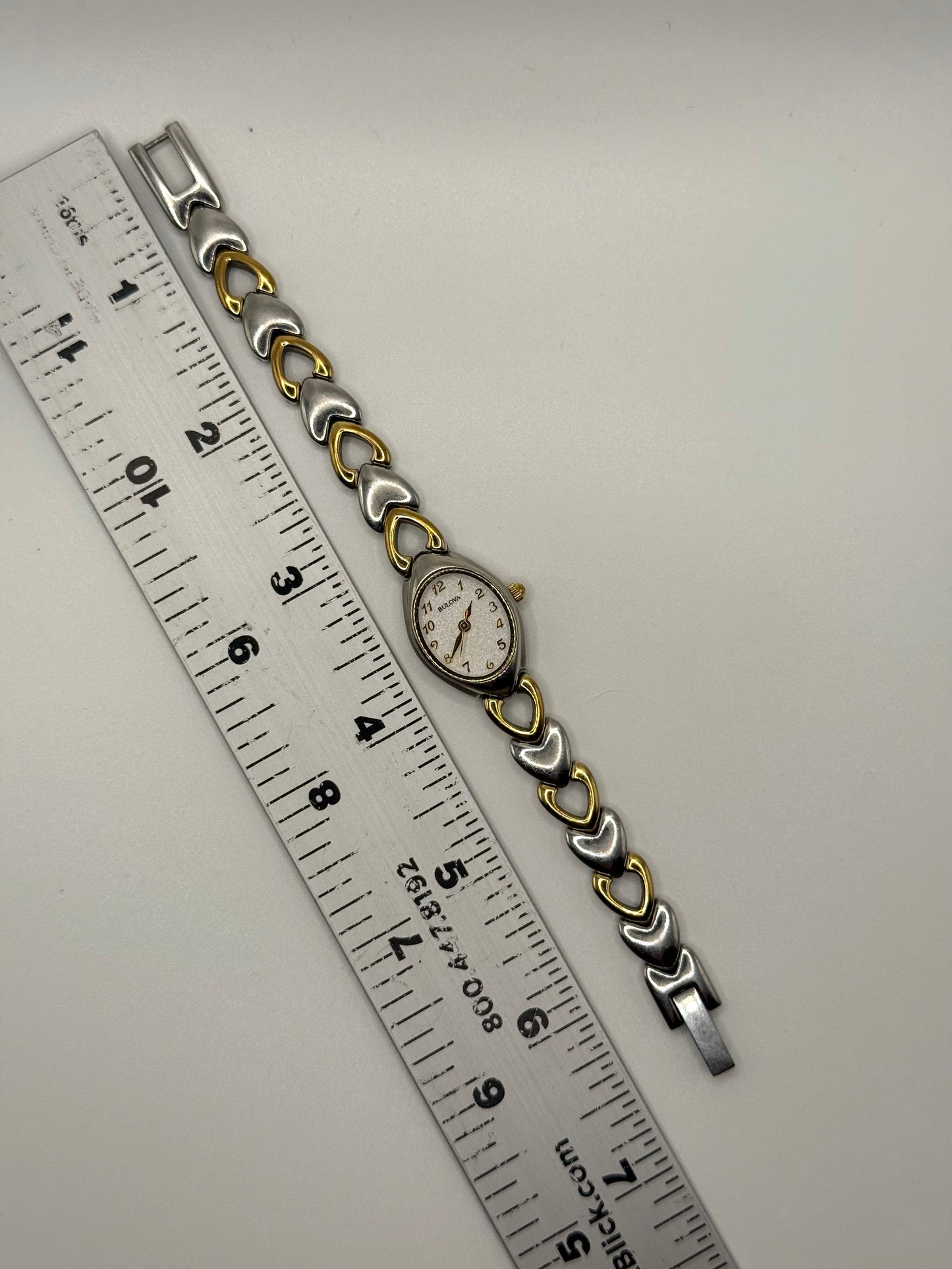 working two tone heart bulova watch