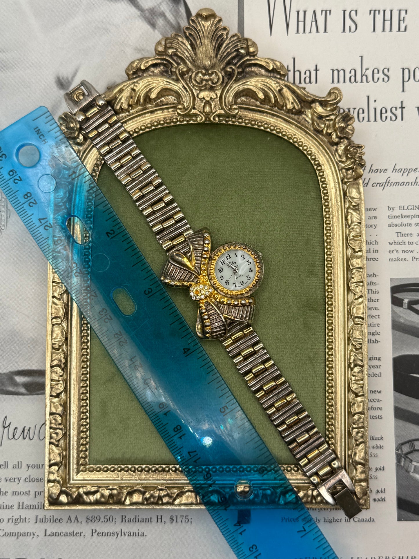 Working Vintage Two Tone Bow Watch