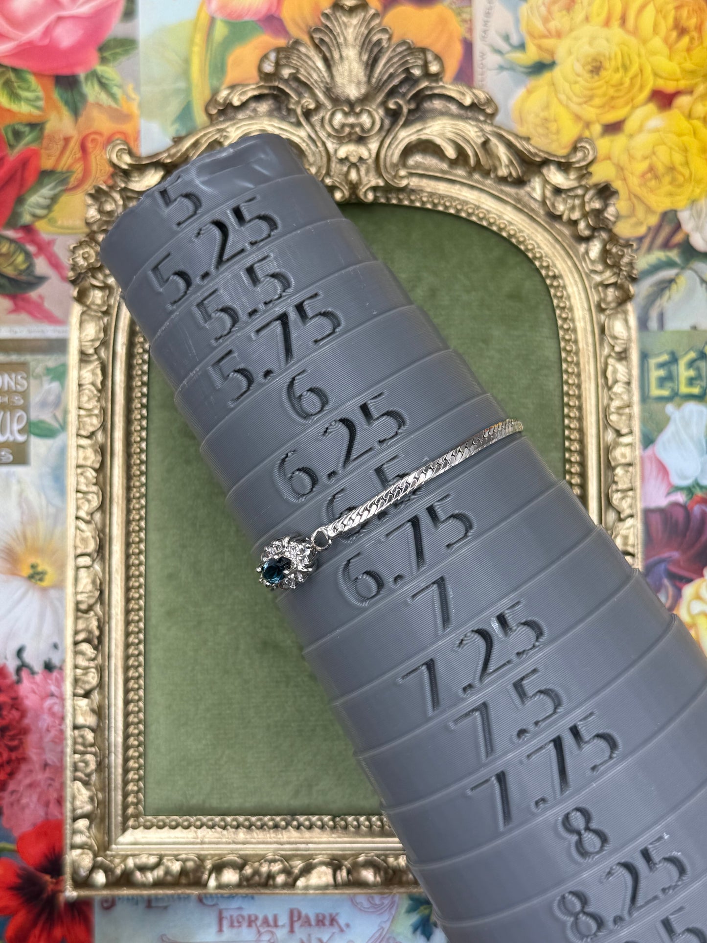 Vintage Silver Tone Dainty Stacker Bracelet 6.5”