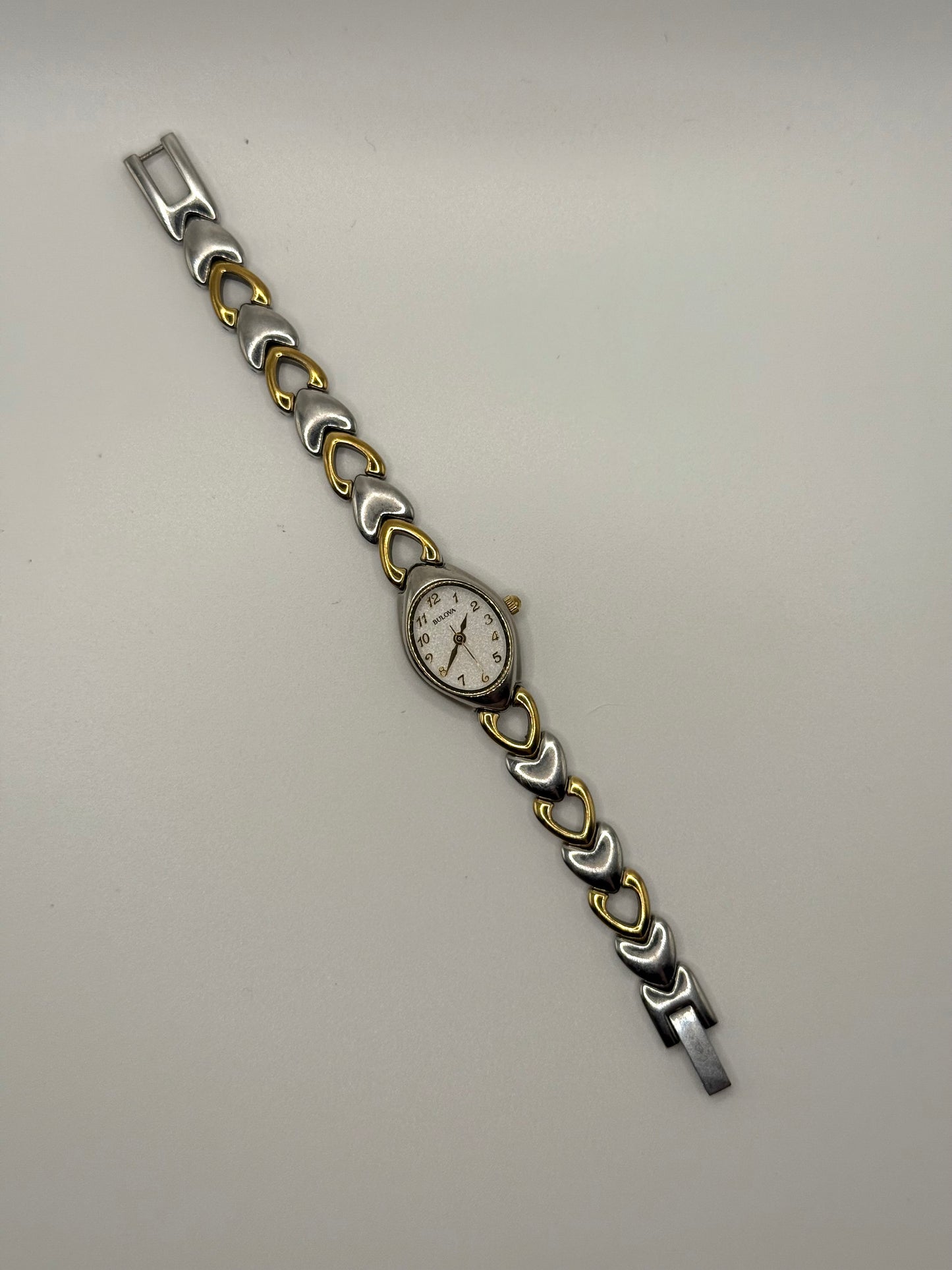 working two tone heart bulova watch