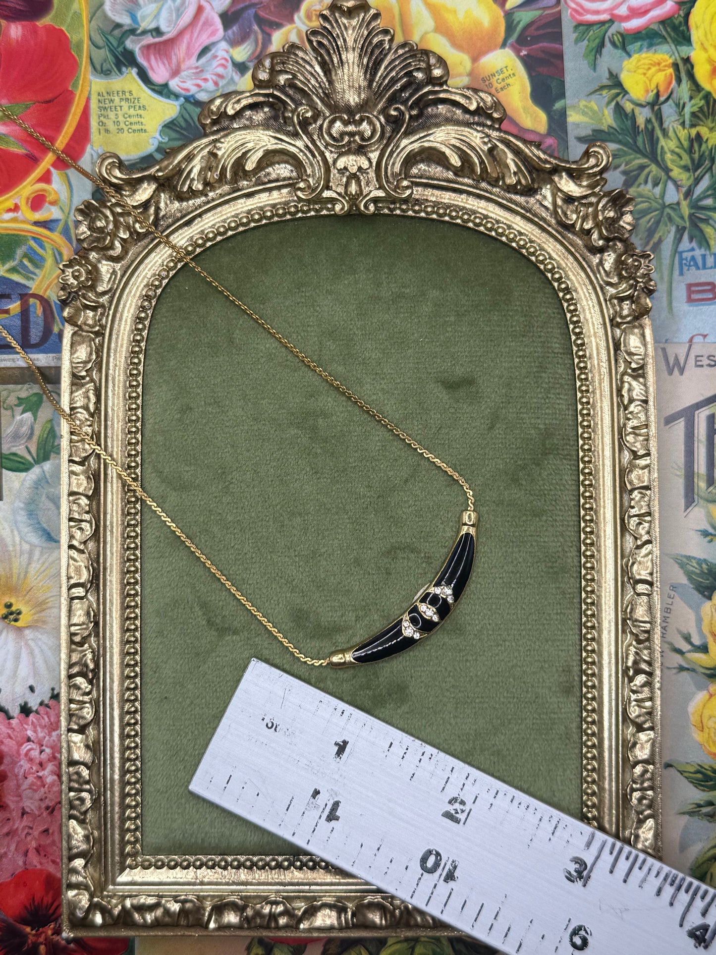 Vintage Gold Tone Monet Enameled Necklace ~17”