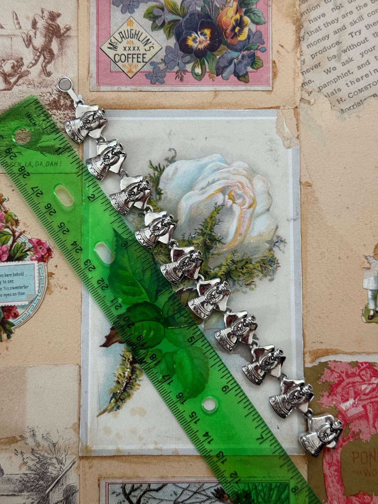 silver tone angel bracelet