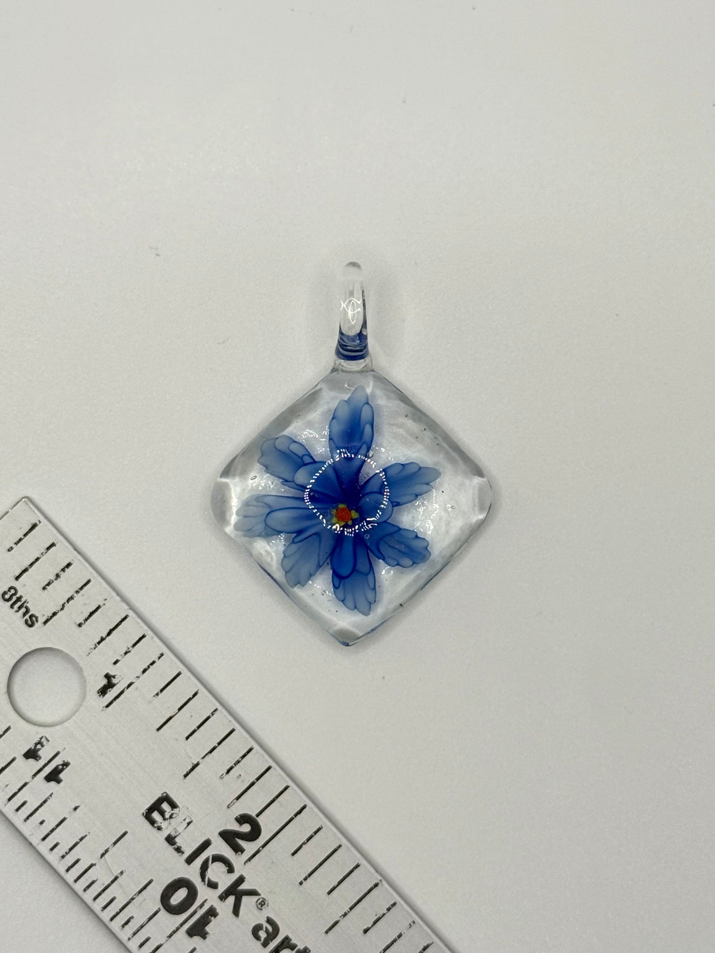 brown glass floral pendant