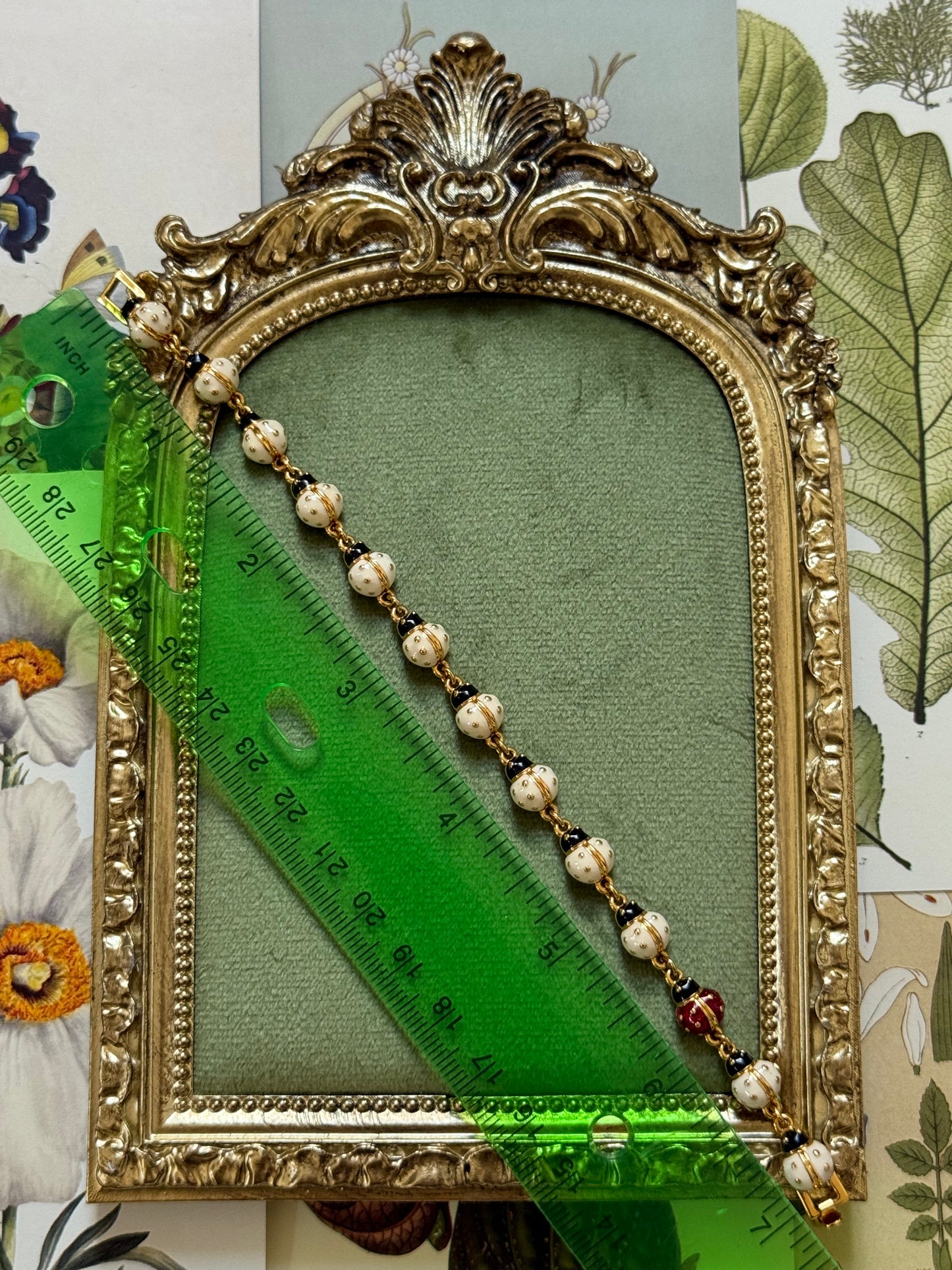 Vintage Gold Tone Joan Rivers Ladybug Bracelet