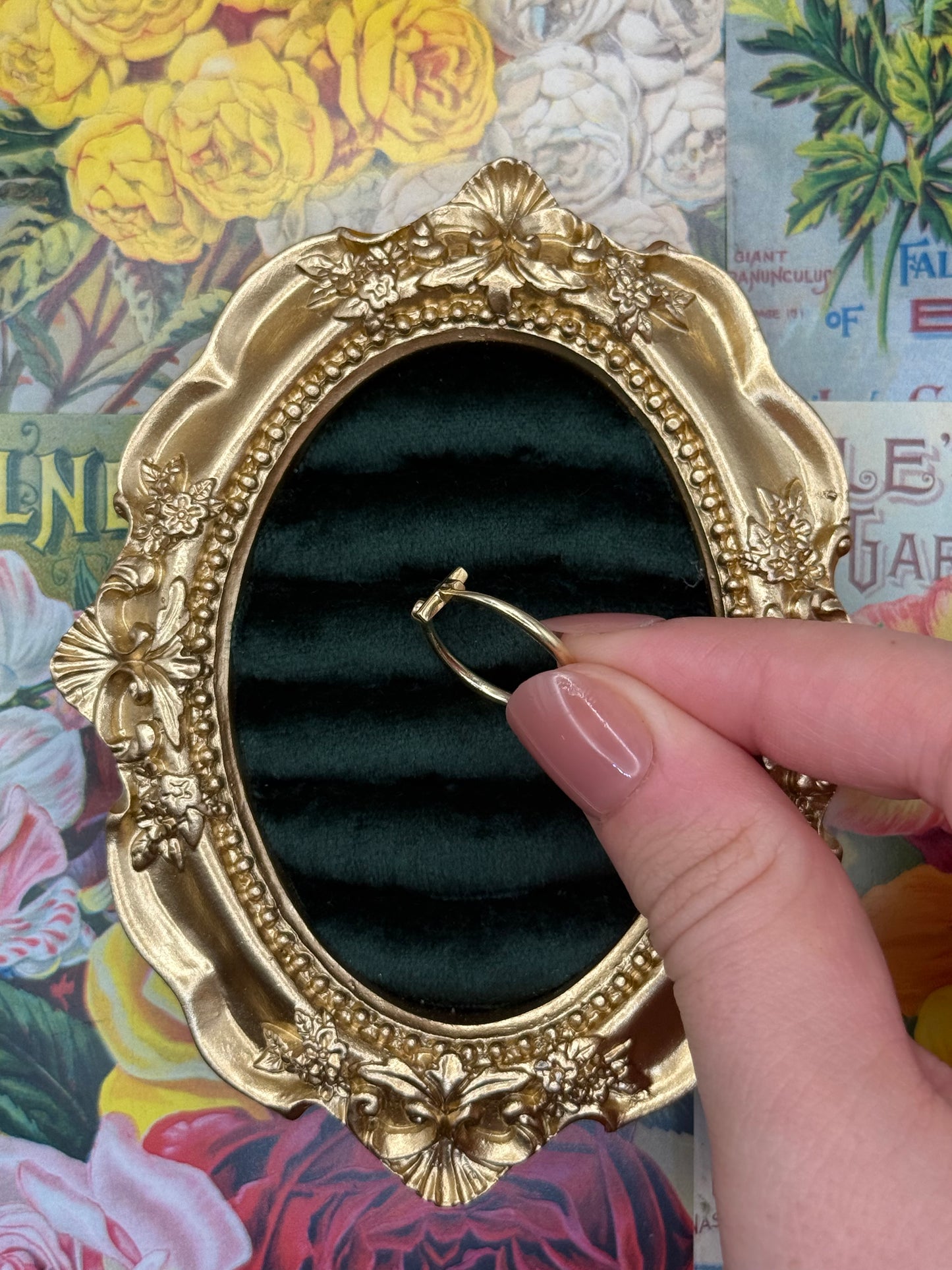 10k Gold Dainty Cross Ring Size 8