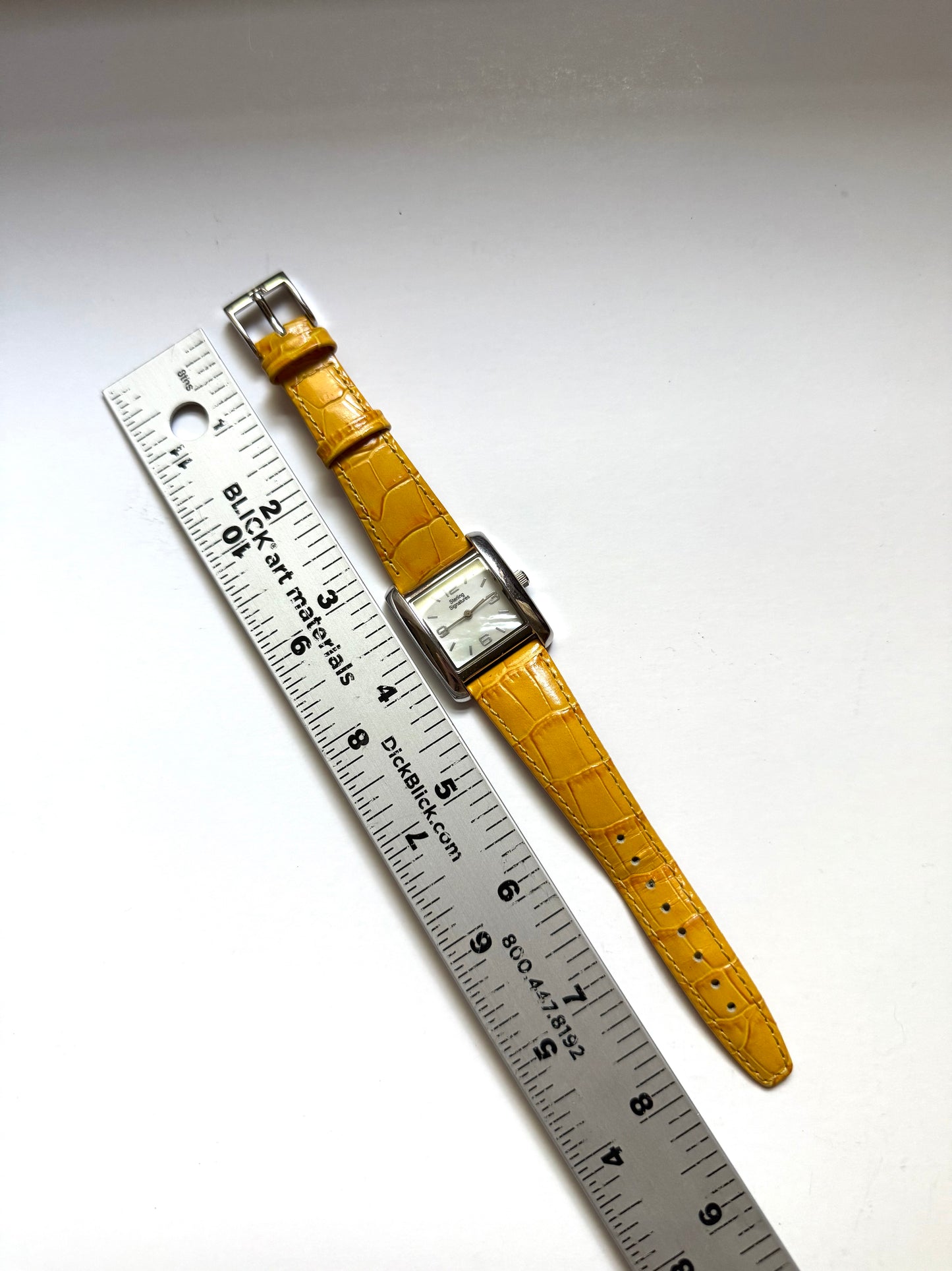 working sterling silver leather band watch