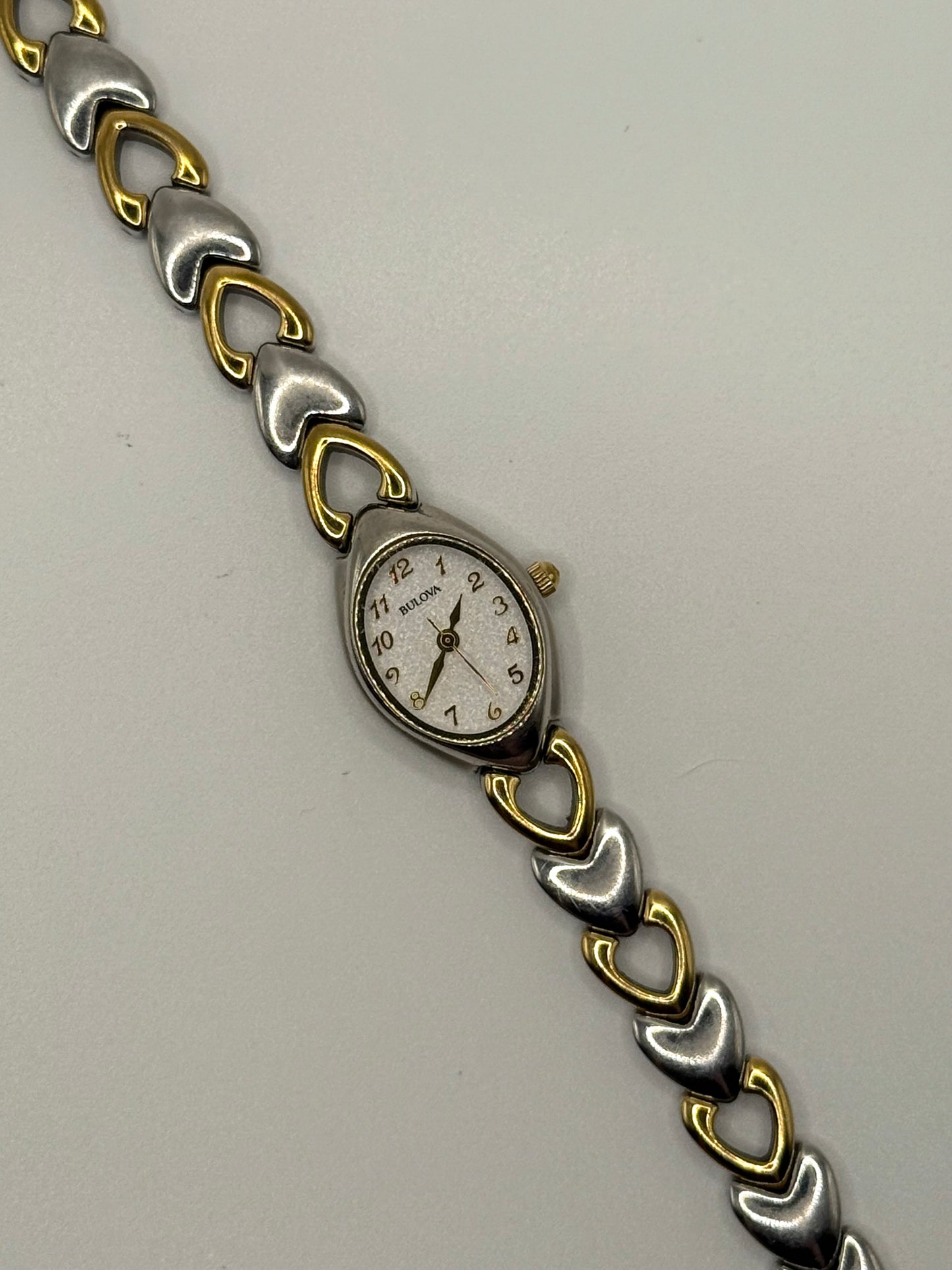 working two tone heart bulova watch