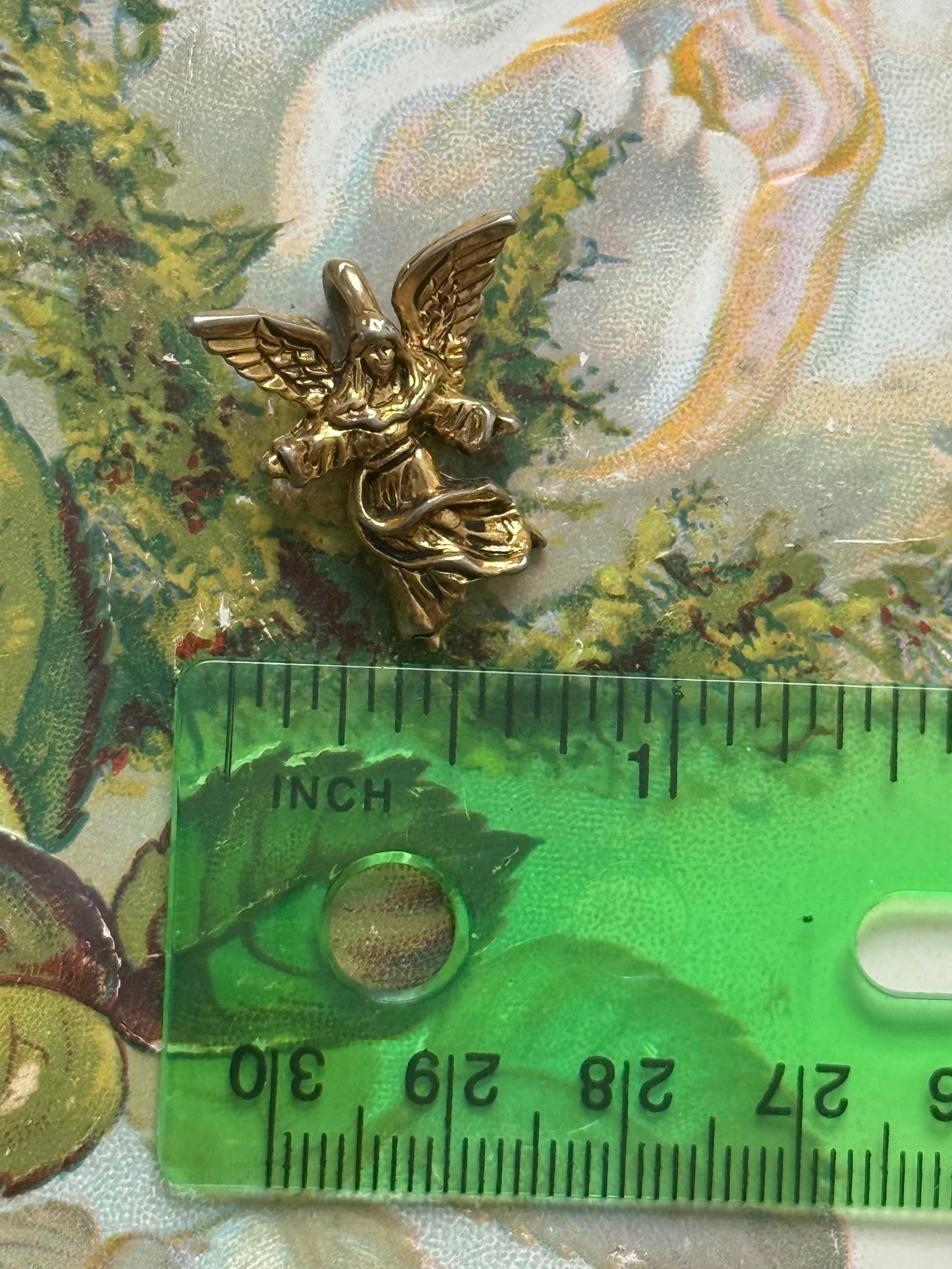 gold tone seraphim pendant