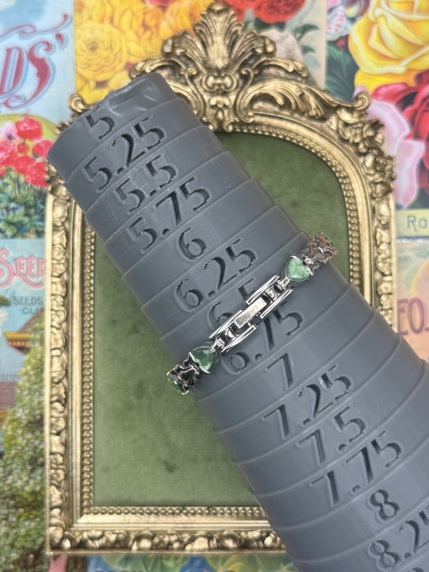 Working Silver Tone Heart Band Watch 6.5”
