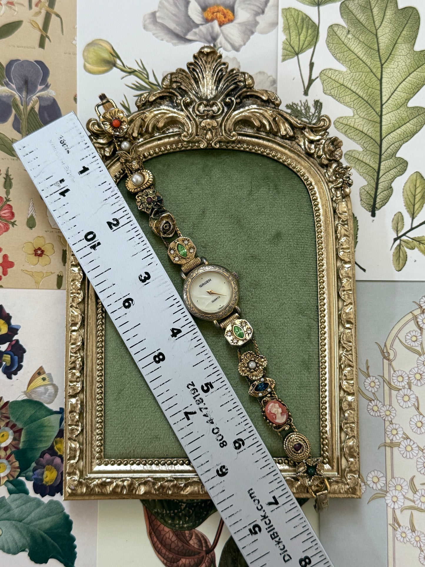 Working Vintage Gold Tone Victorian Slide Charm Watch