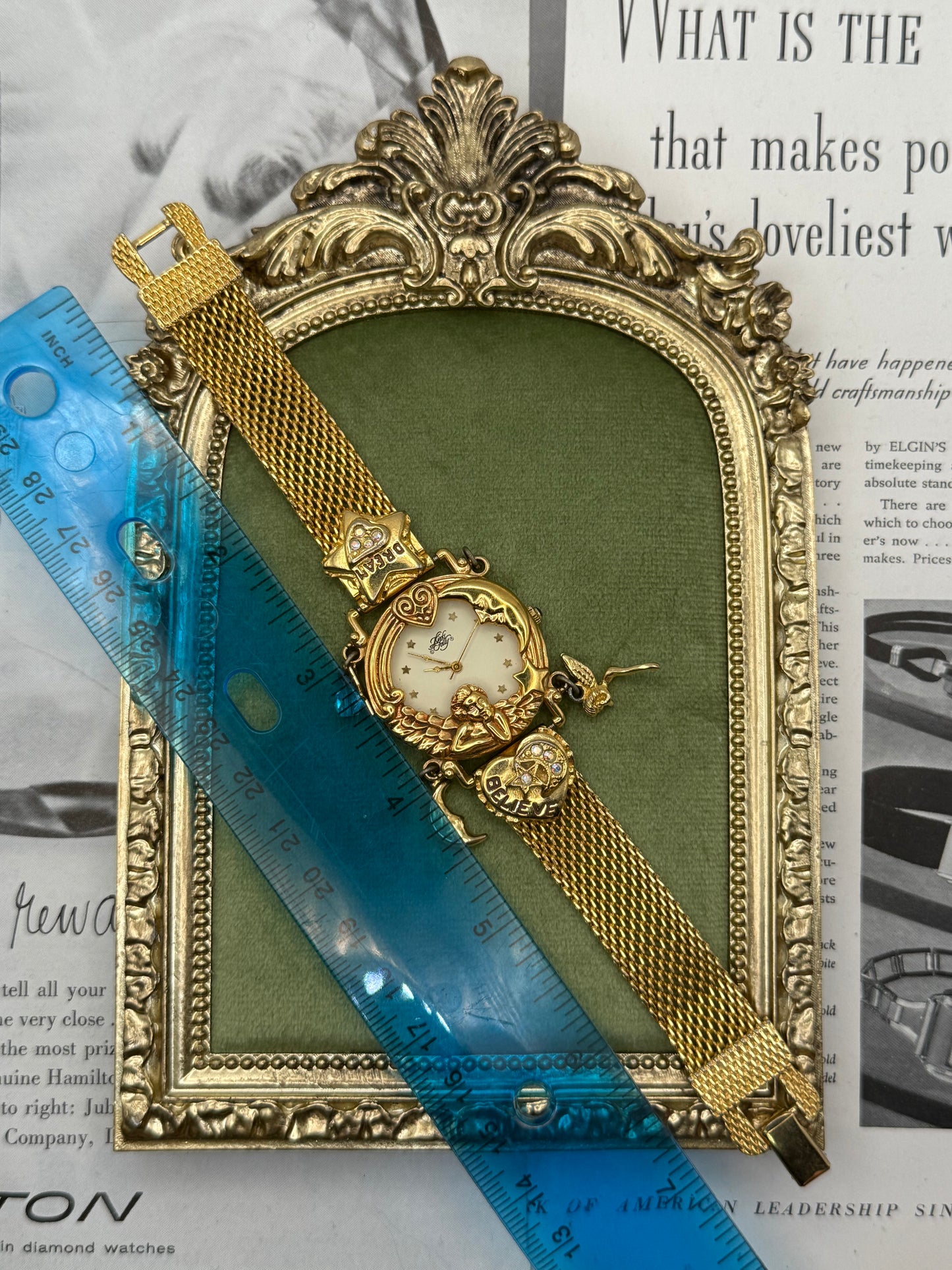 Working Vintage Gold Tone Kirks Folly Watch