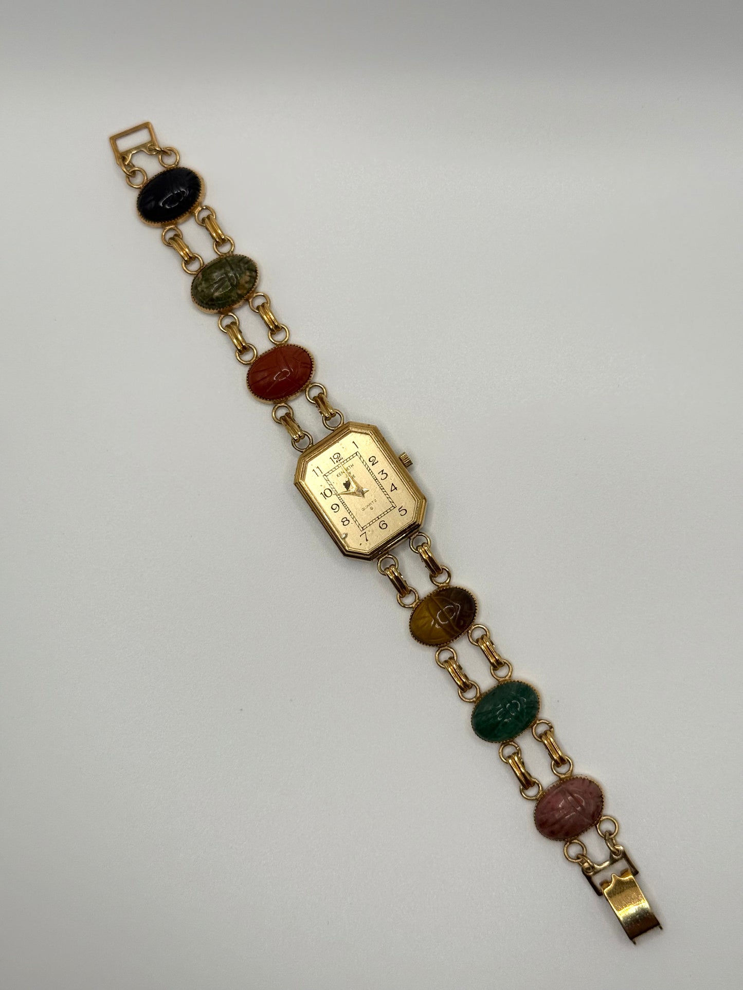 nonworking gold tone Kenneth Jay Lane scarab watch