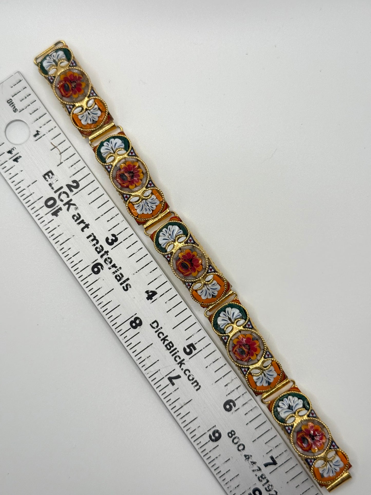gold tone italian micro mosaic bracelet