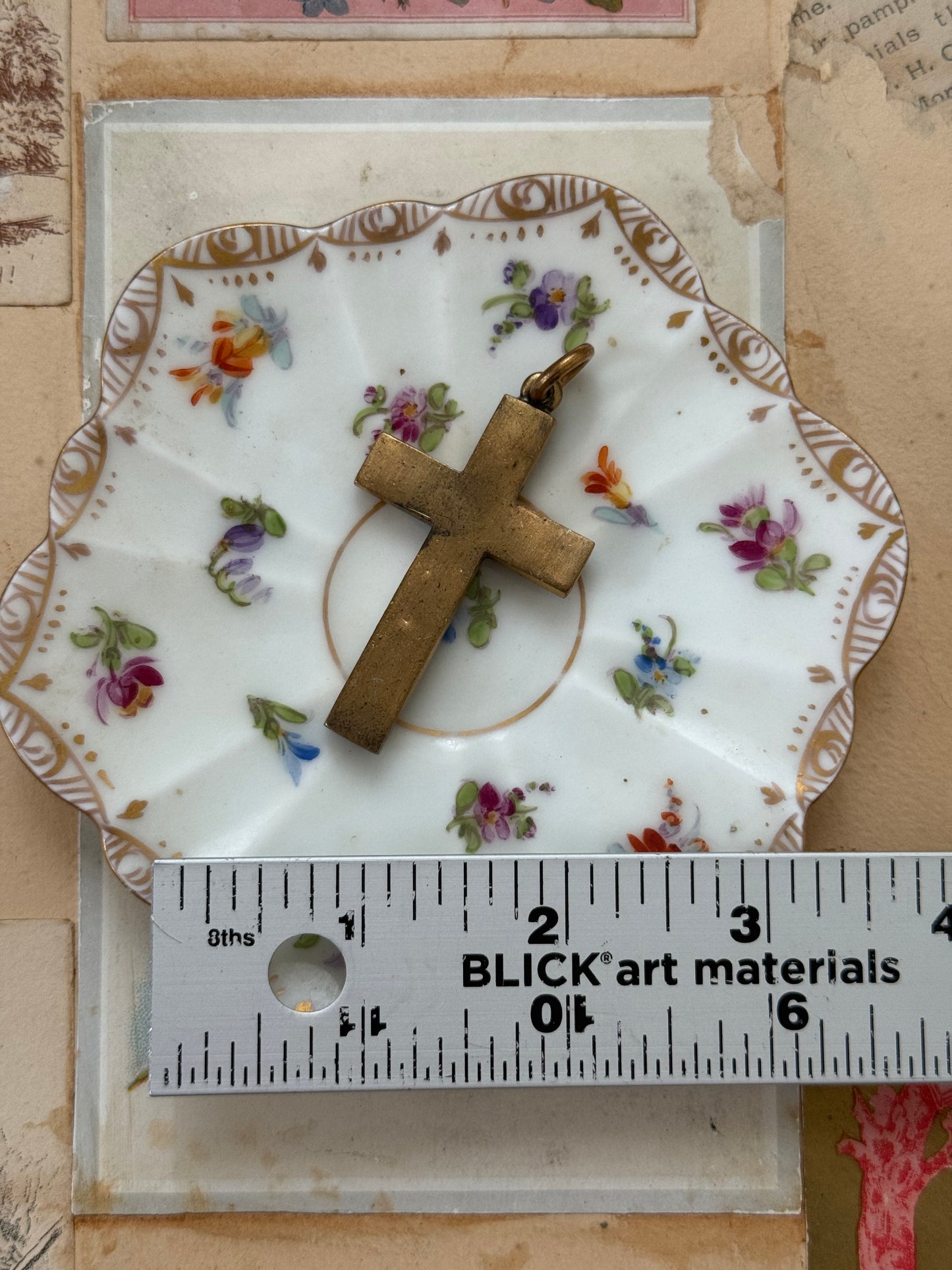 bronze tone cross pendant