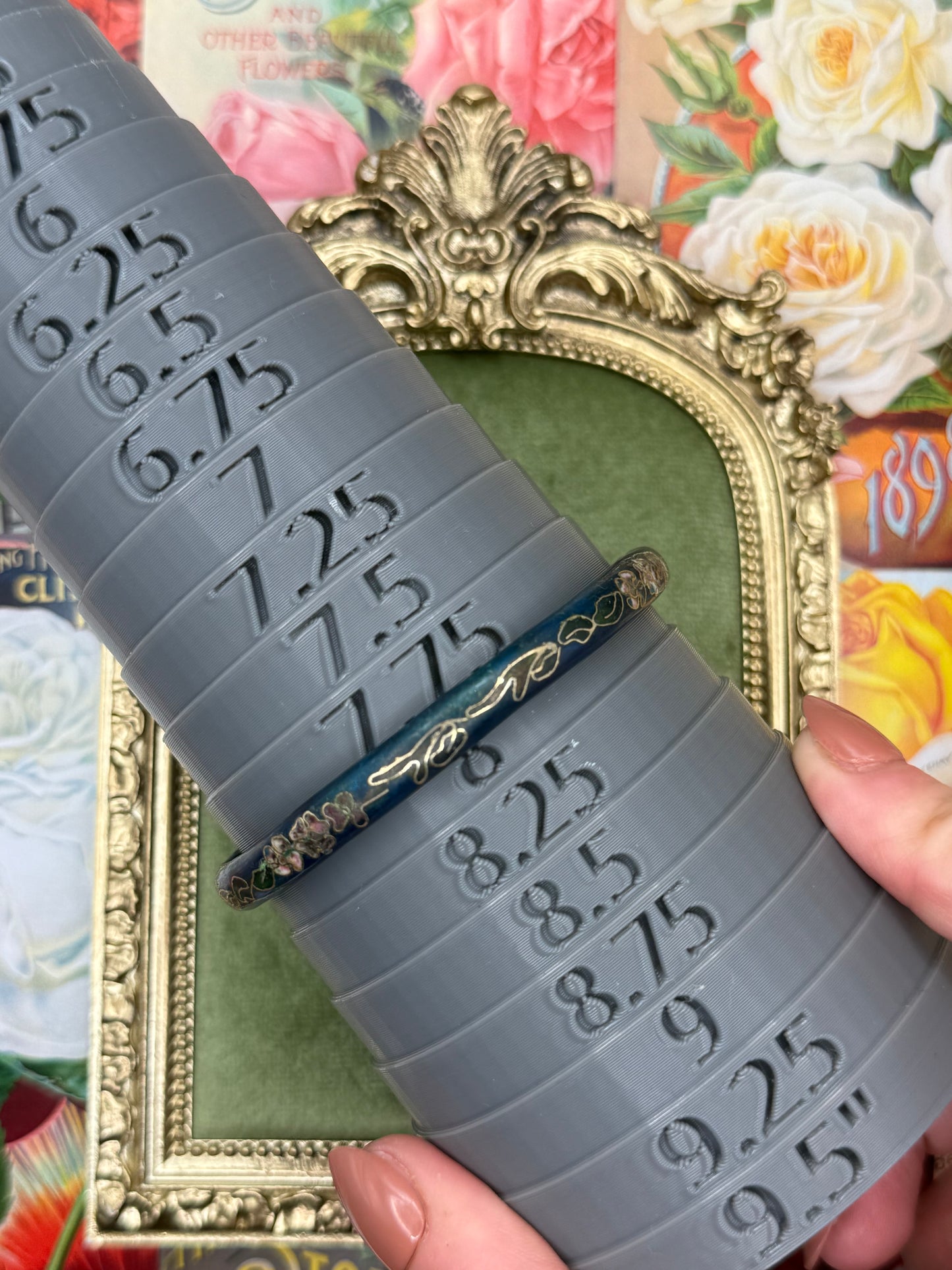 Vintage Enameled Cloisonne Bangle Bracelet