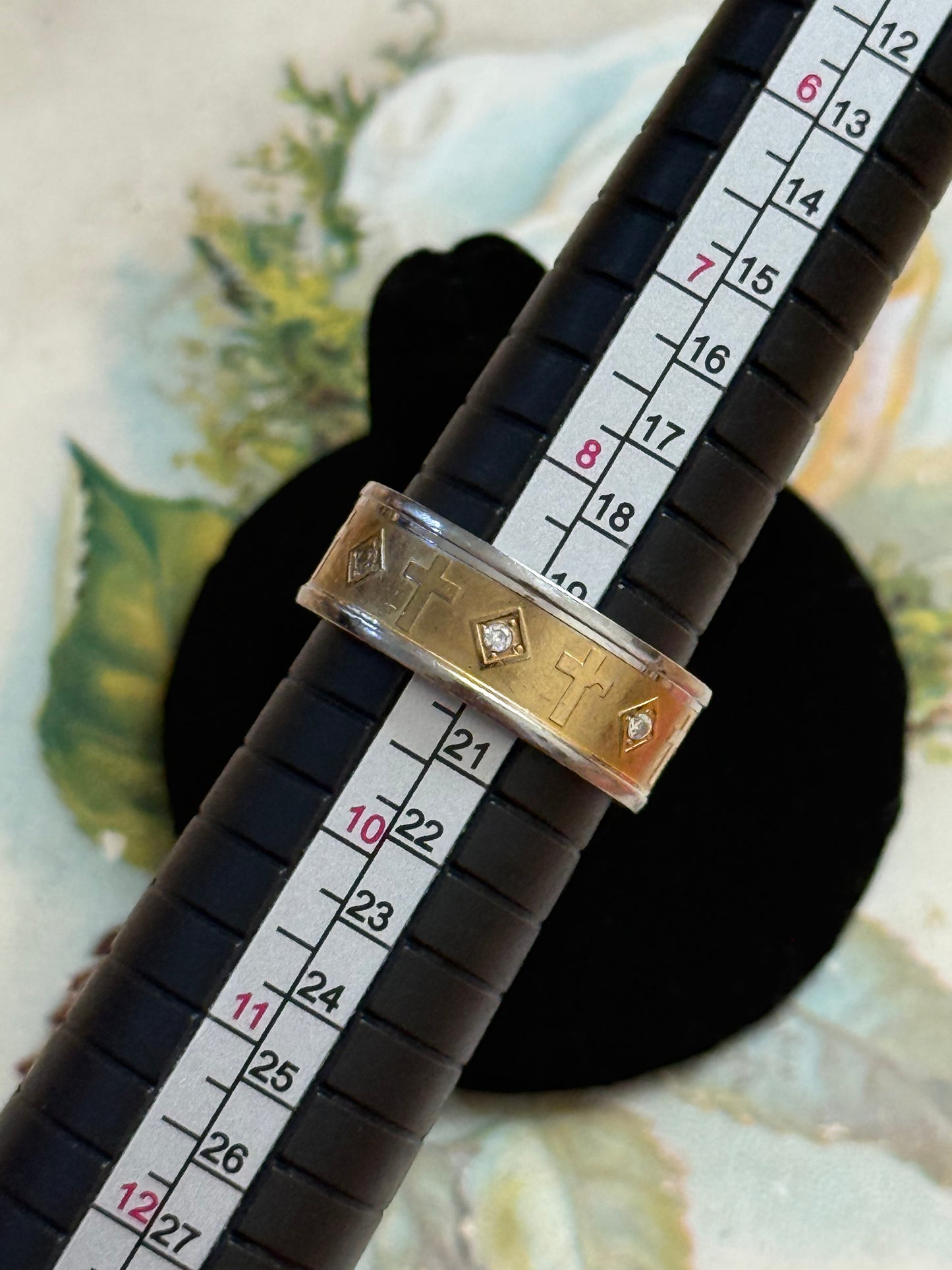 two tone religious band watch size 9