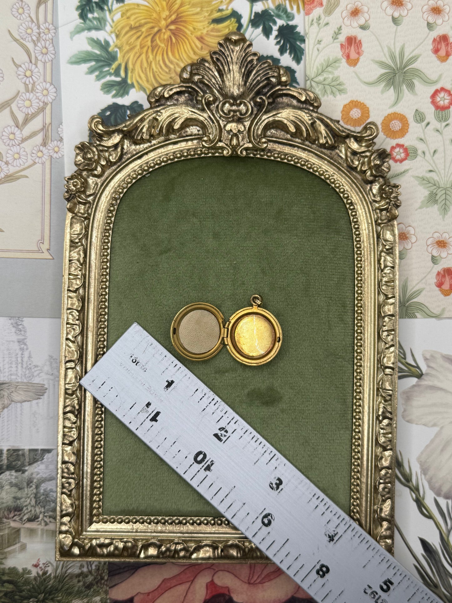 Vintage Gold Filled “V” Engraved Initial Locket Pendant