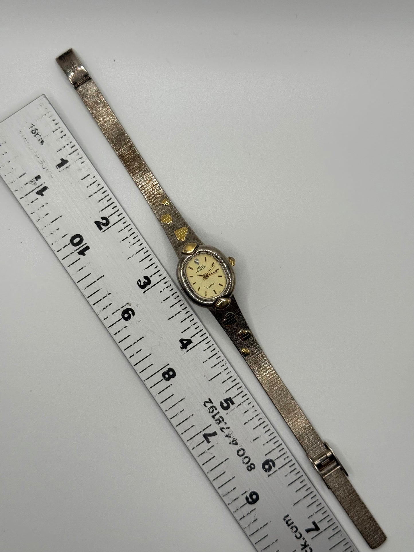 working two tone heart watch
