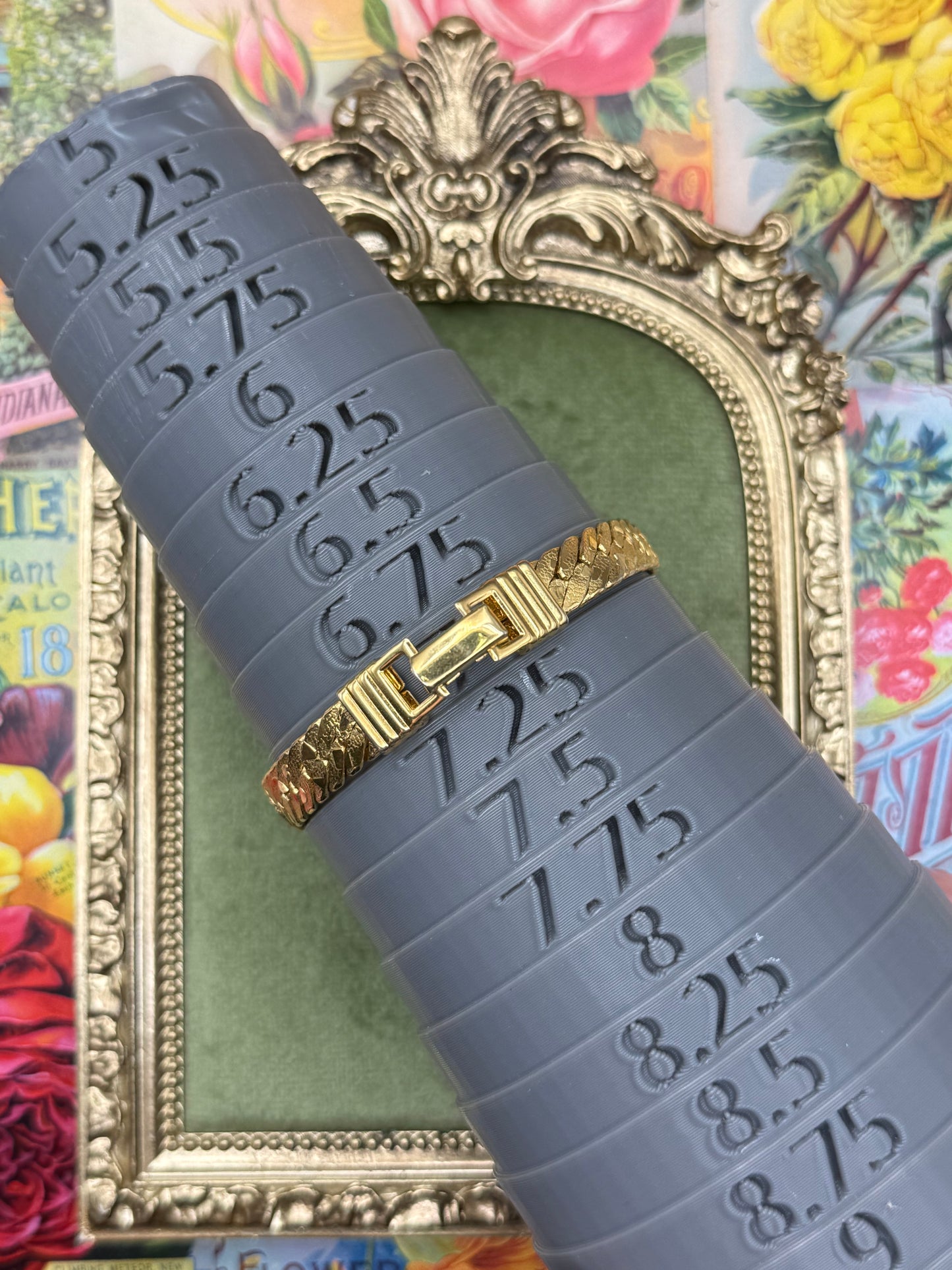 Vintage Gold Tone Stacker Bracelet 7”
