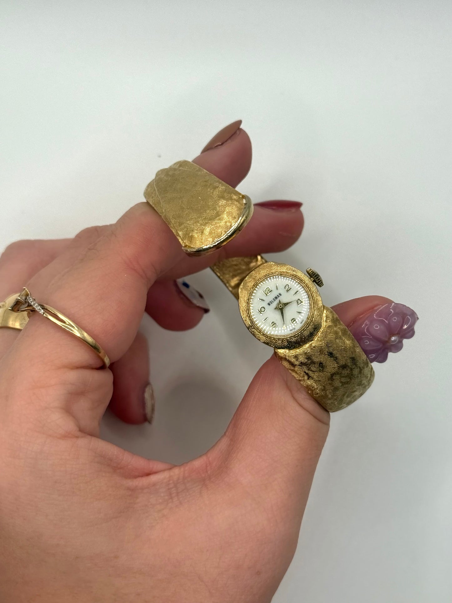 nonworking gold tone peek a boo watch