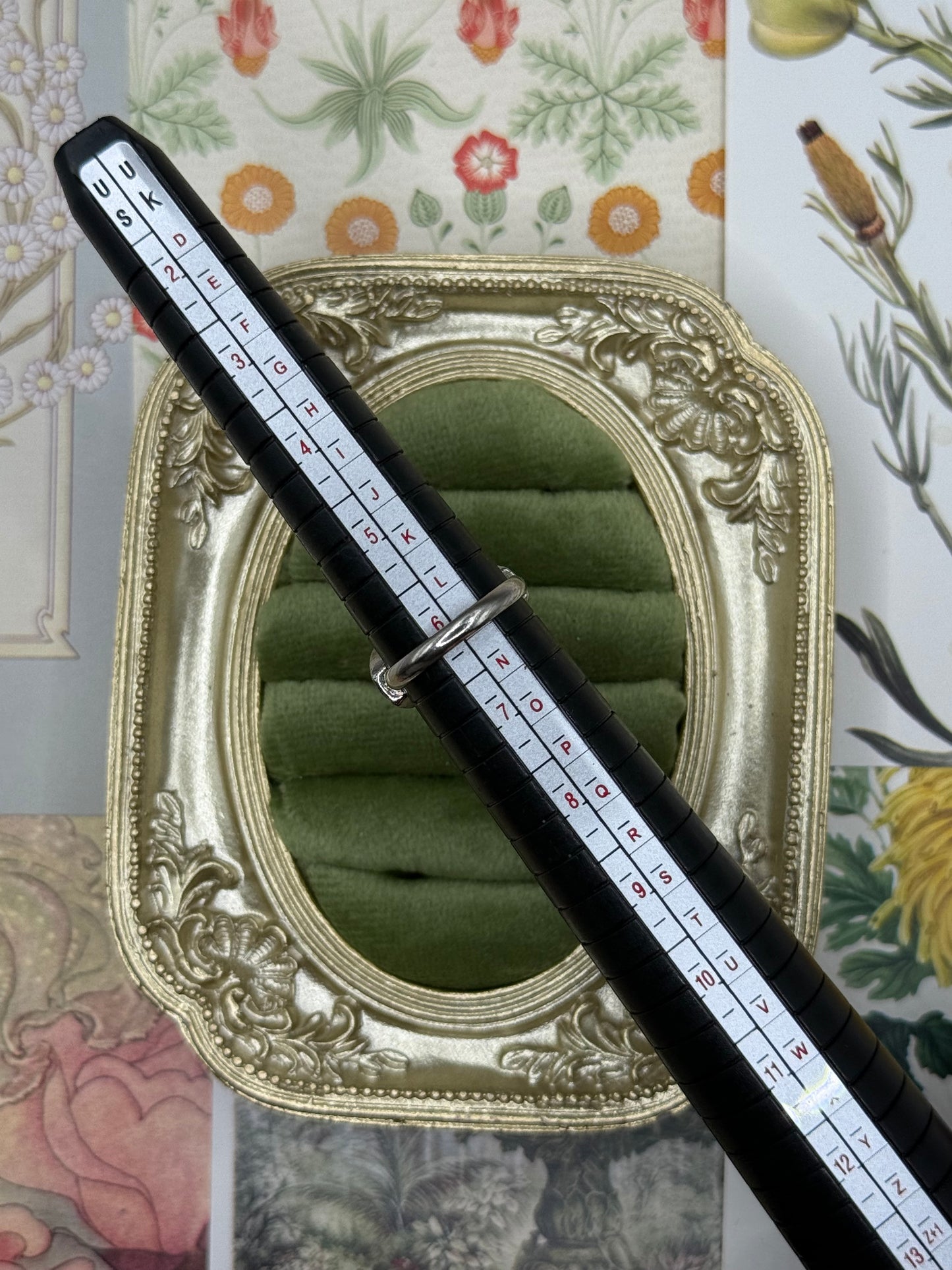 Vintage Silver Tone Purple Stome Avon Ring Size 6