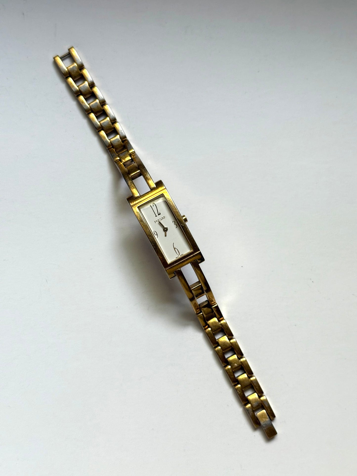 working gold tone pulsar by seiko tank watch