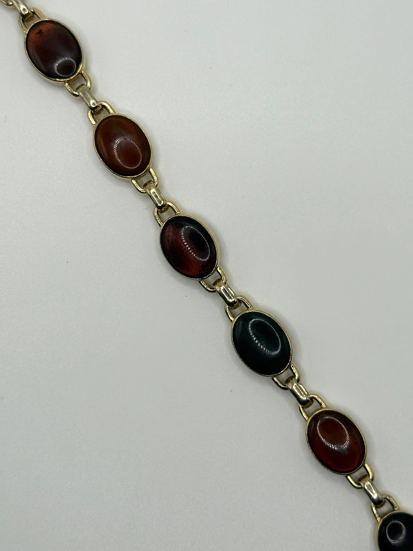 gold tone brown gemstone bracelet