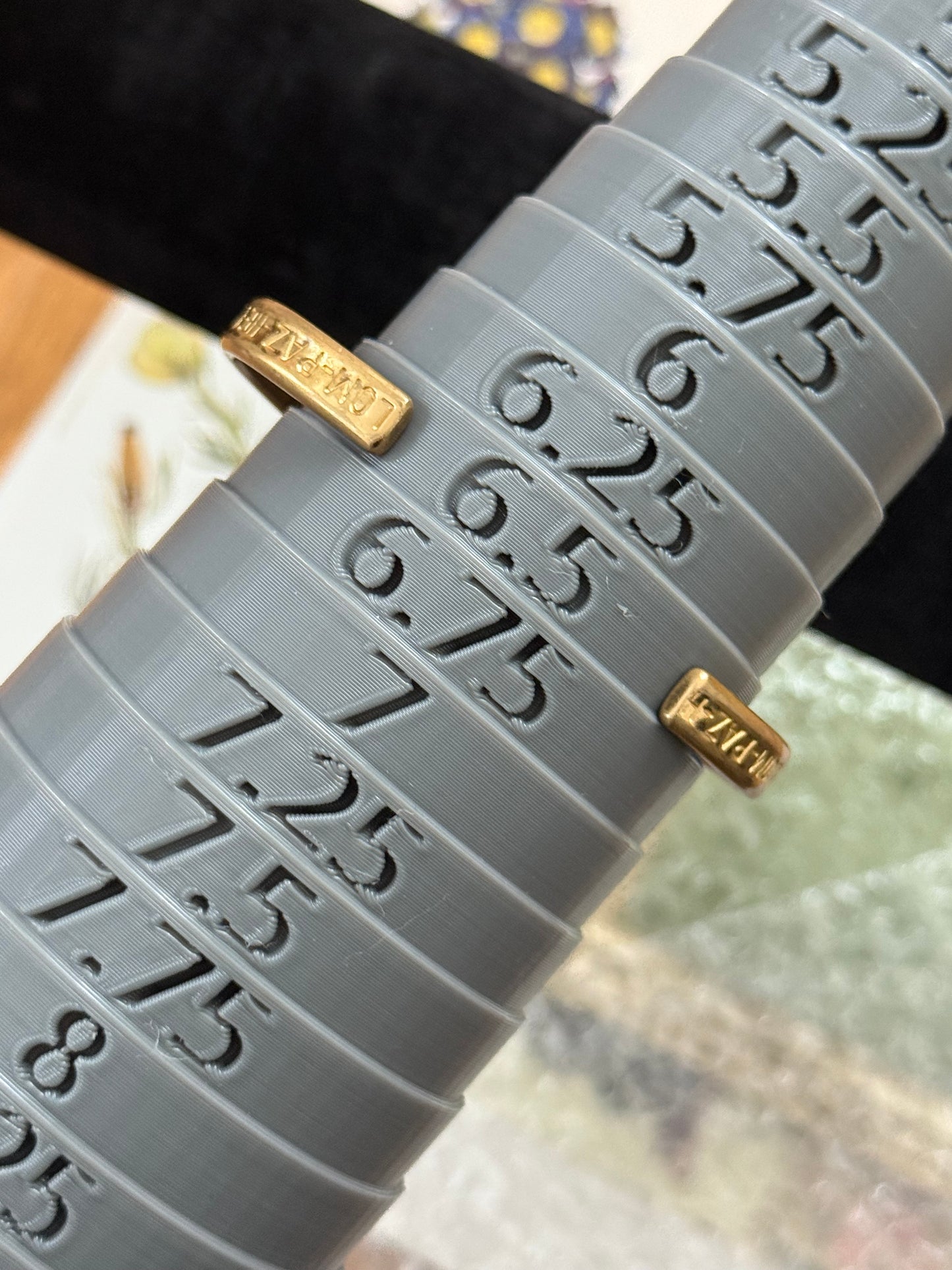 Vintage Gold Tone Latin Etched Cuff Bracelet