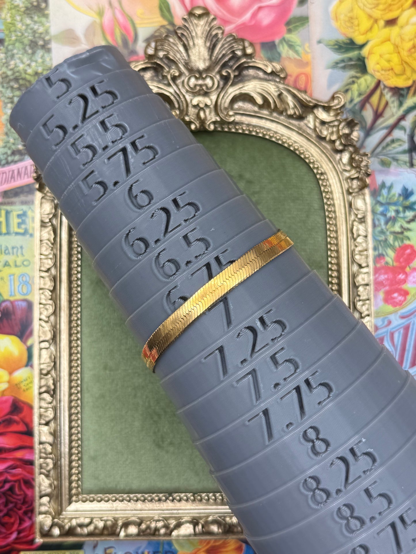 Vintage Gold Tone Stacker Bracelet 6.75”