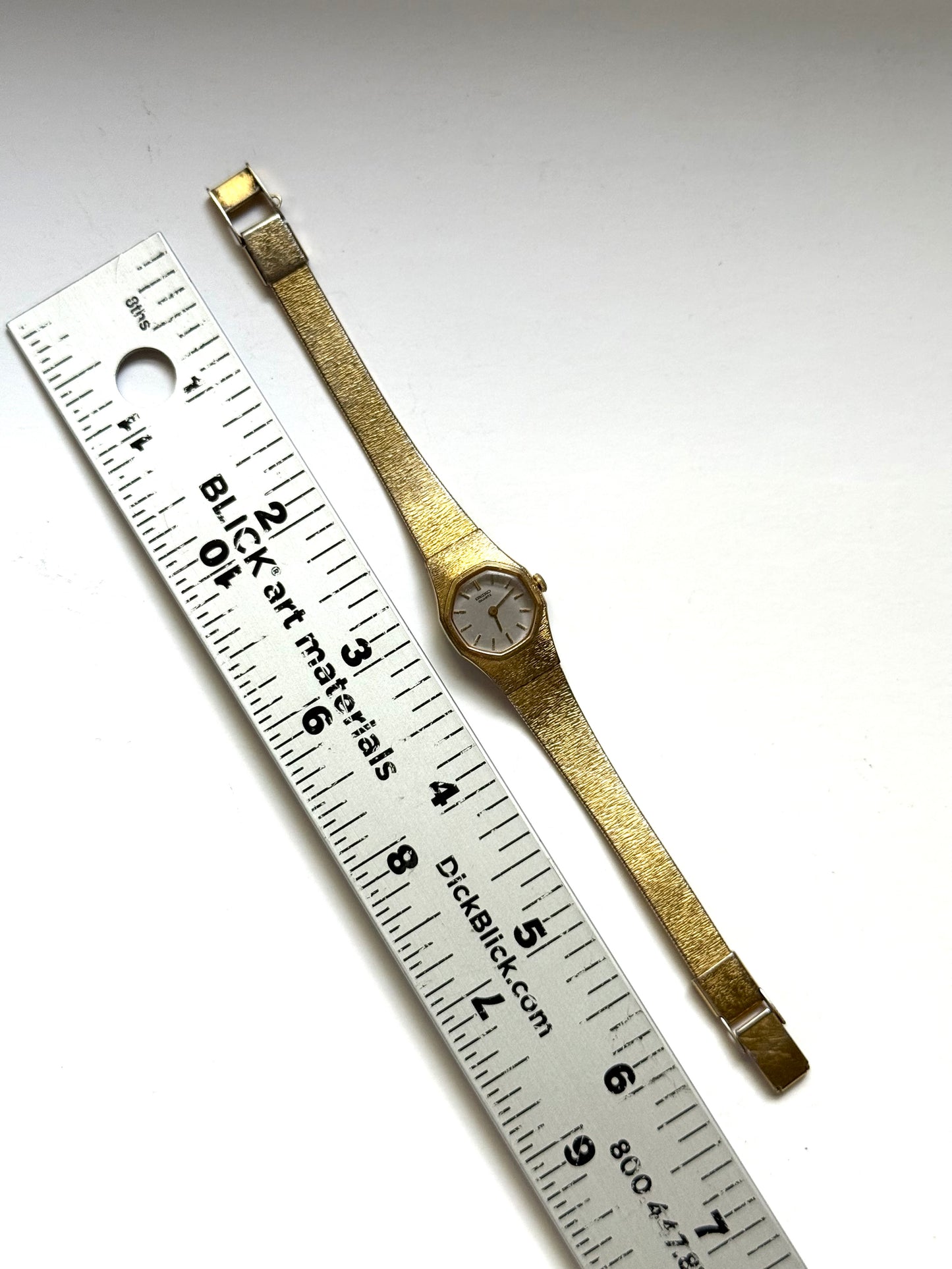 working gold tone octagon grey dial seiko watch