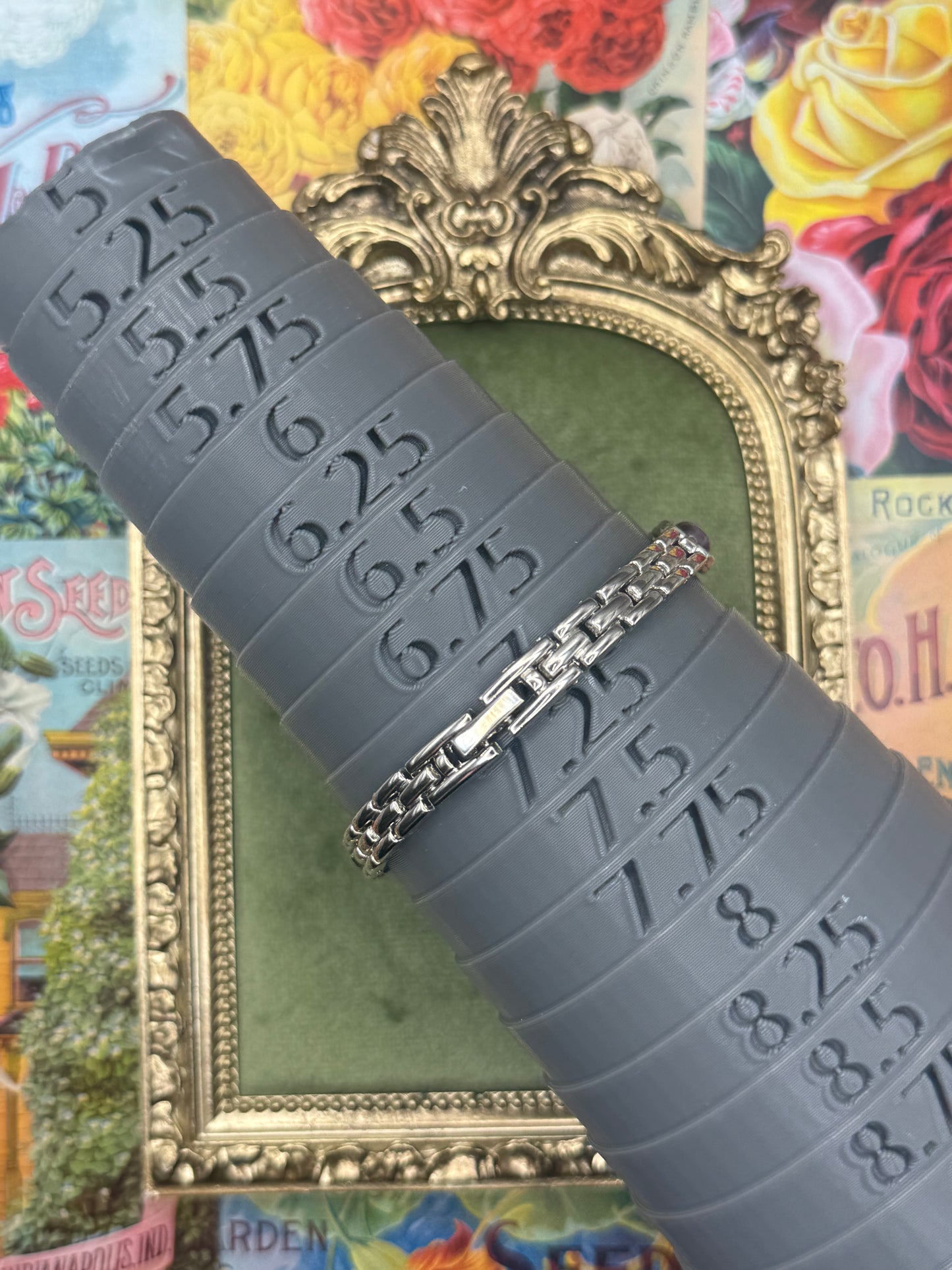 Working Vintage Silver Tone Heart Watch 7”