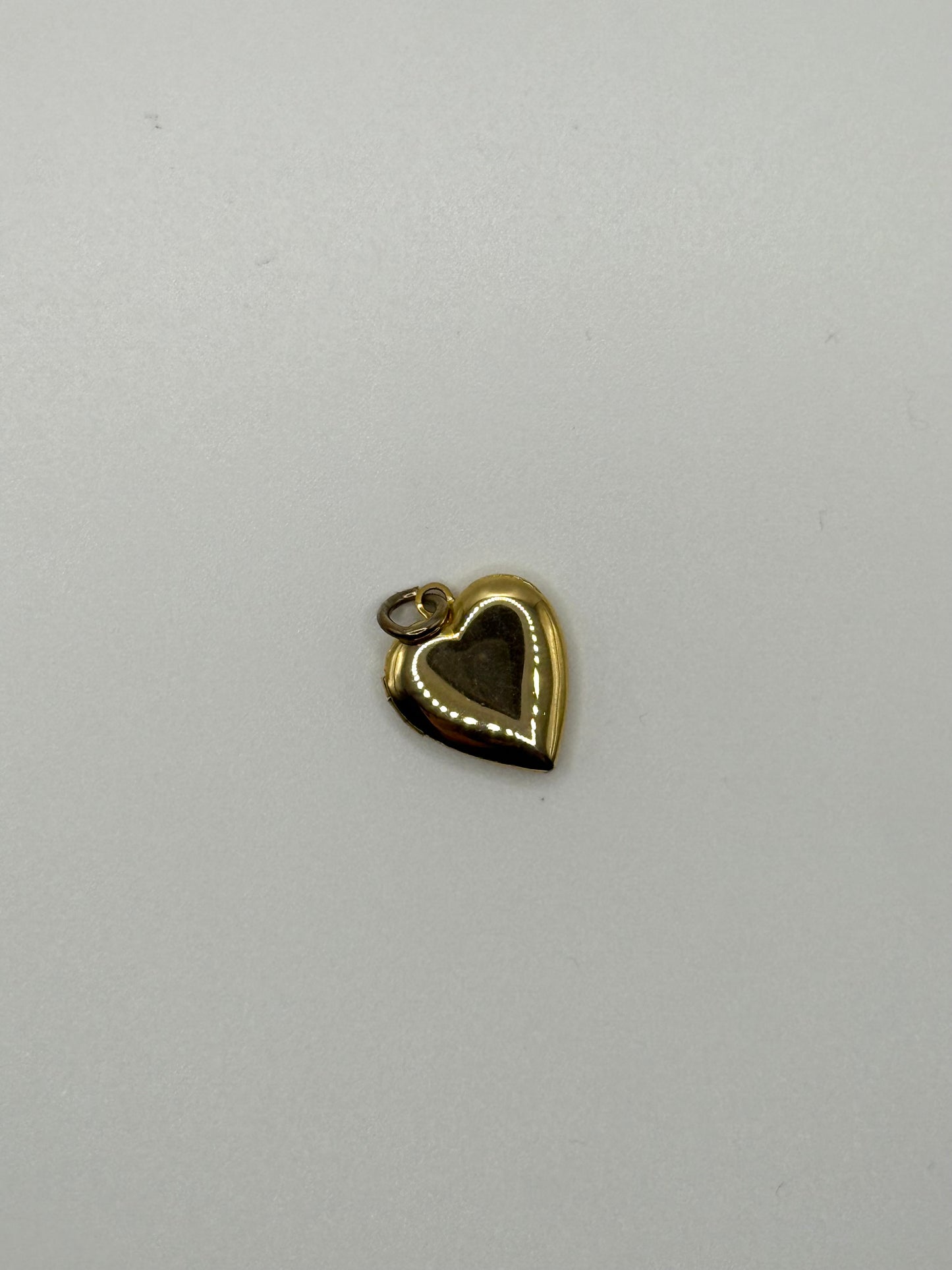 gold tone micro heart locket pendant