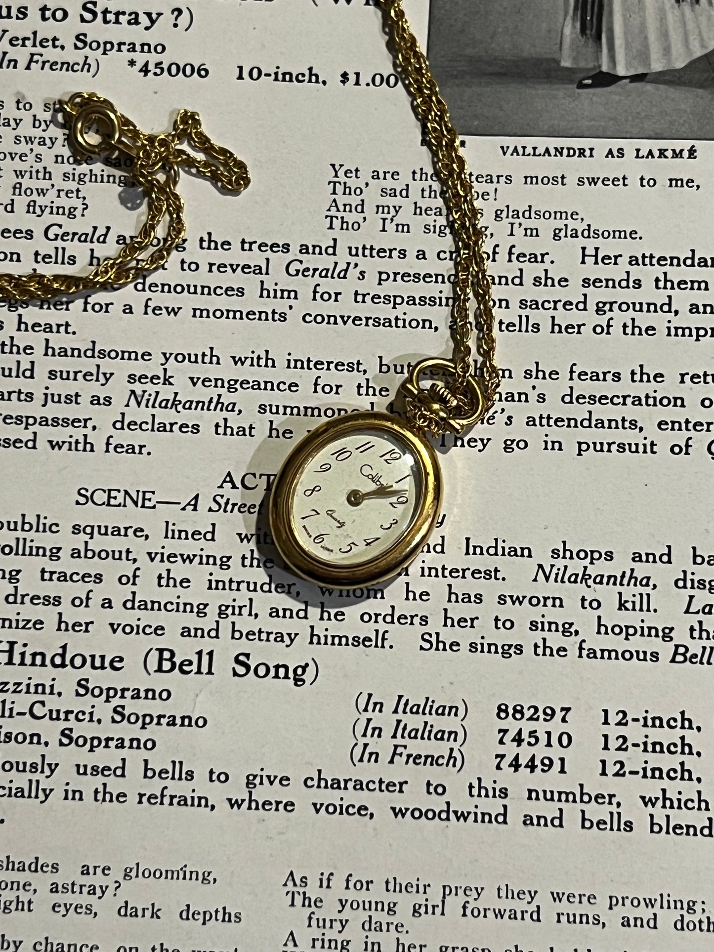 colibri vintage gold tone watch pendant