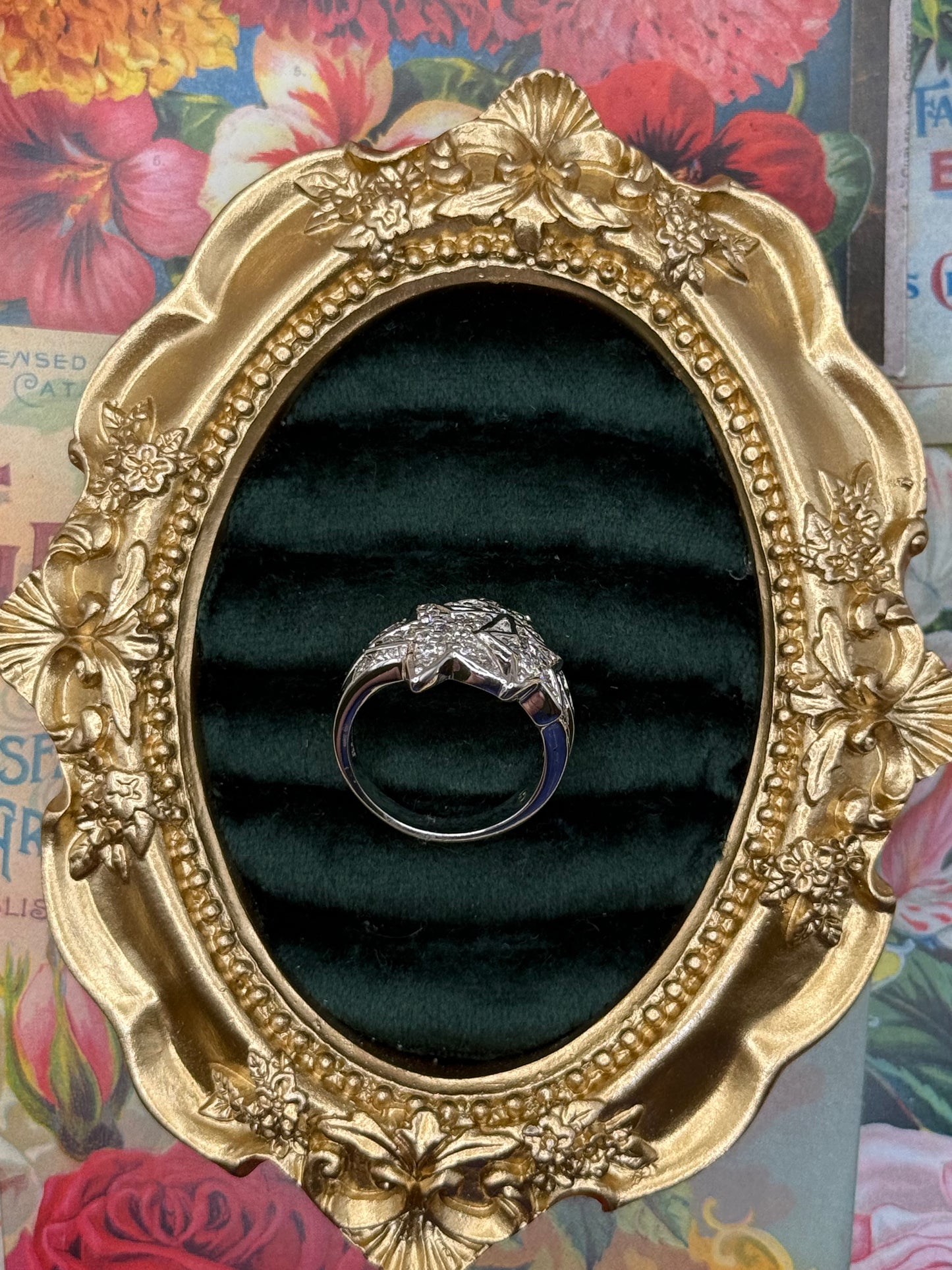Vintage Silver Tone Old Stock Star Ring Size 8